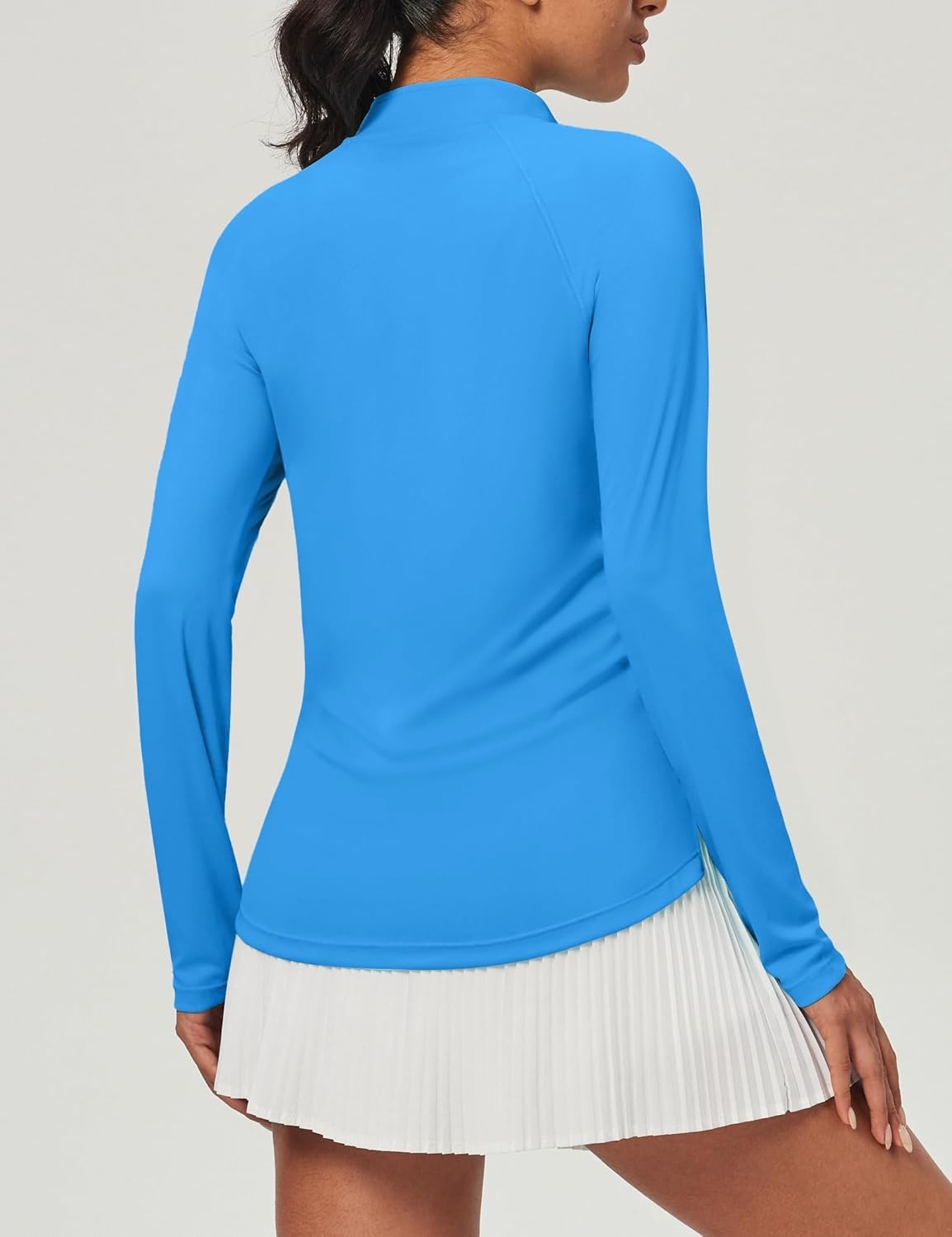 image:imageHeathyoga Long Sleeve Workout Tops for Women Golf Shirt UPF 50 Swim Shirts for Woman UV Sun Protection Quarter Zip PulloverCyan