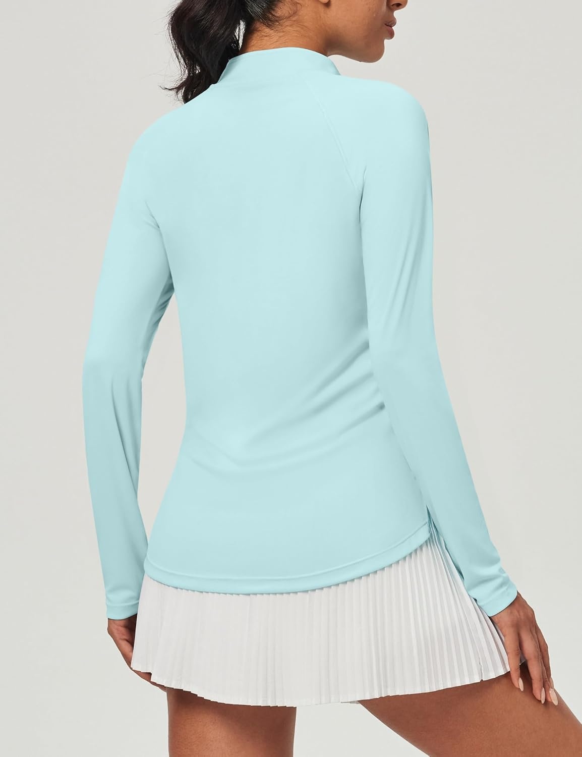 image:imageHeathyoga Long Sleeve Workout Tops for Women Golf Shirt UPF 50 Swim Shirts for Woman UV Sun Protection Quarter Zip PulloverMint Green