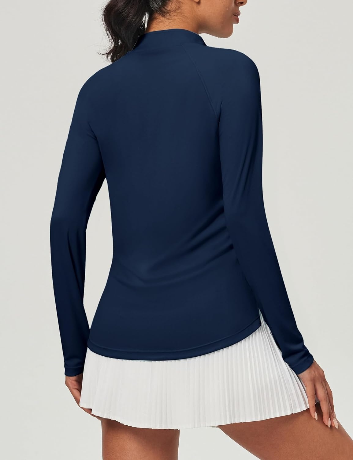 image:imageHeathyoga Long Sleeve Workout Tops for Women Golf Shirt UPF 50 Swim Shirts for Woman UV Sun Protection Quarter Zip PulloverNavy Blue