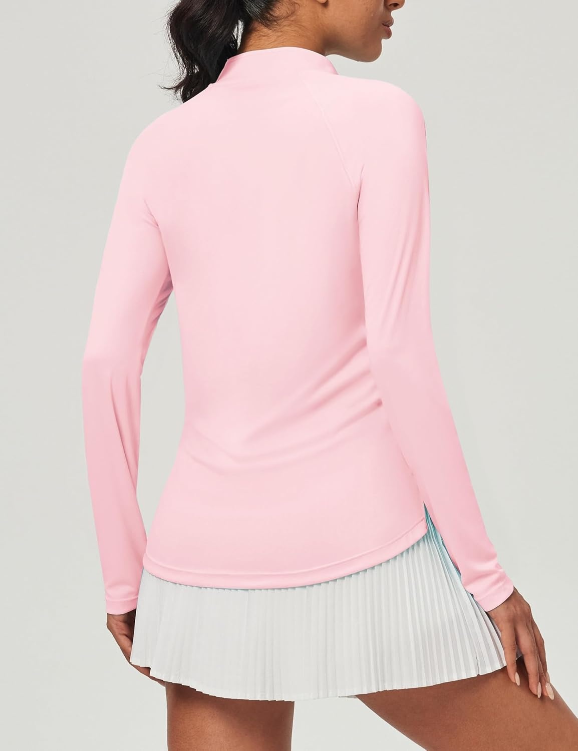 image:imageHeathyoga Long Sleeve Workout Tops for Women Golf Shirt UPF 50 Swim Shirts for Woman UV Sun Protection Quarter Zip PulloverPink