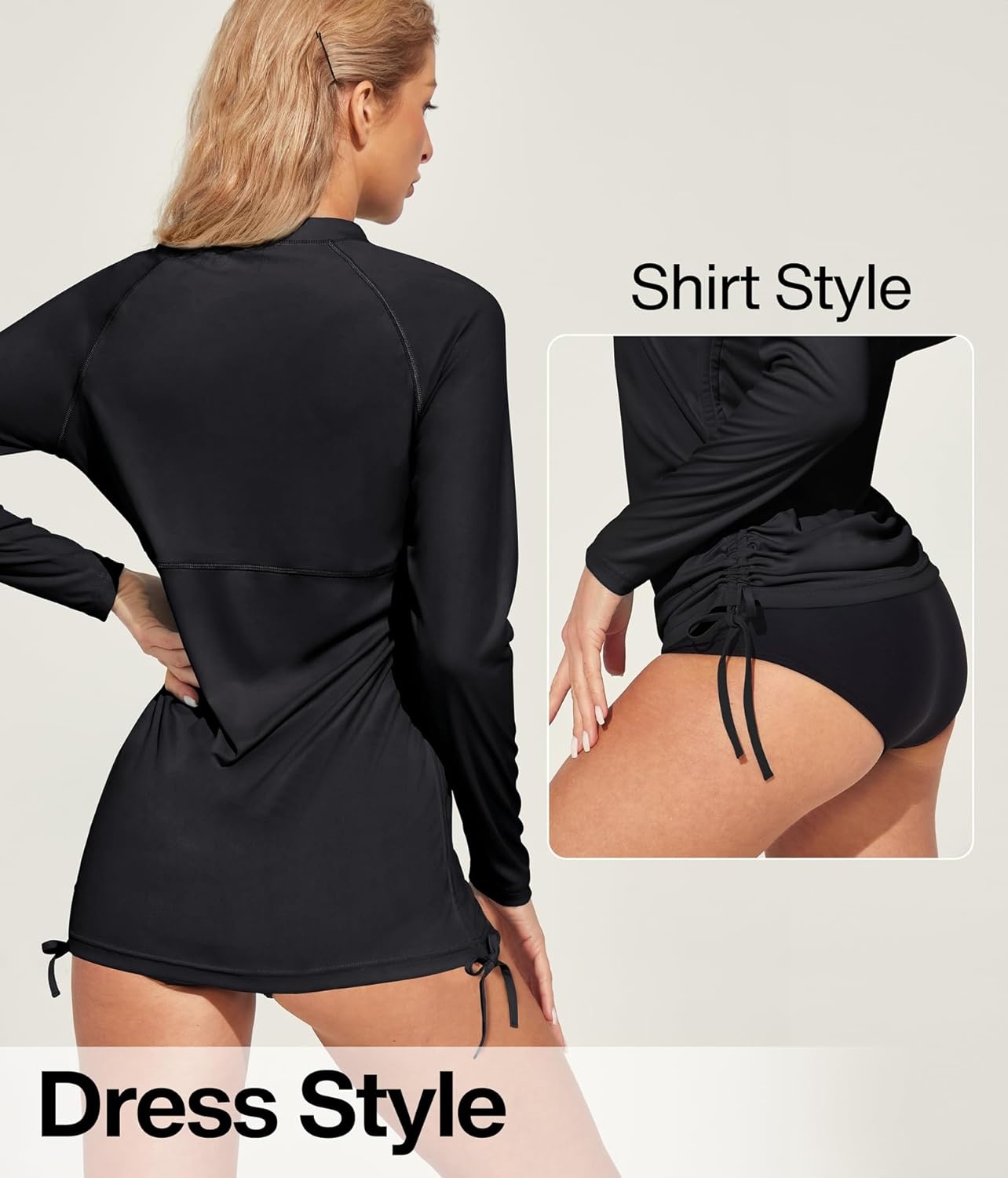 image:imageHeathyoga Rash Guard for Women UPF 50 UV Sun Protection Swim Shirt for Woman Long Sleeve Swimsuits Bathing Suit TopsBlack