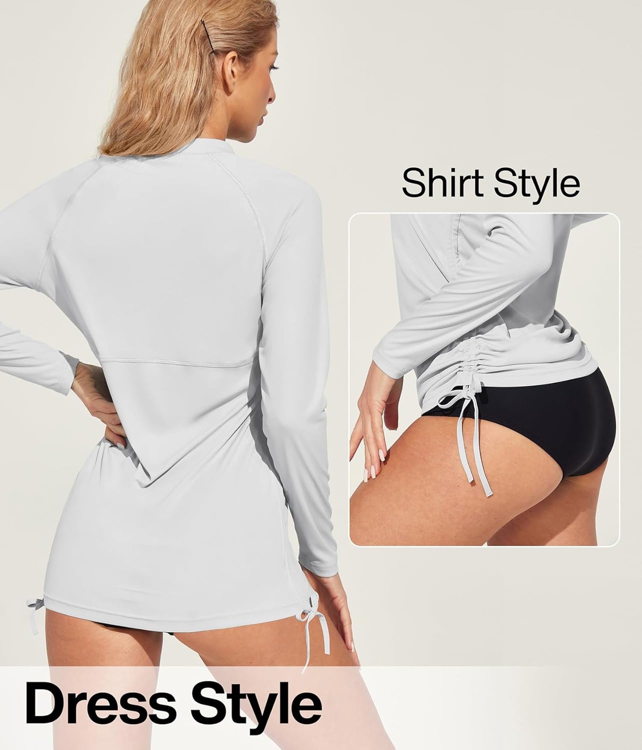 image:imageHeathyoga Rash Guard for Women UPF 50 UV Sun Protection Swim Shirt for Woman Long Sleeve Swimsuits Bathing Suit TopsGrey