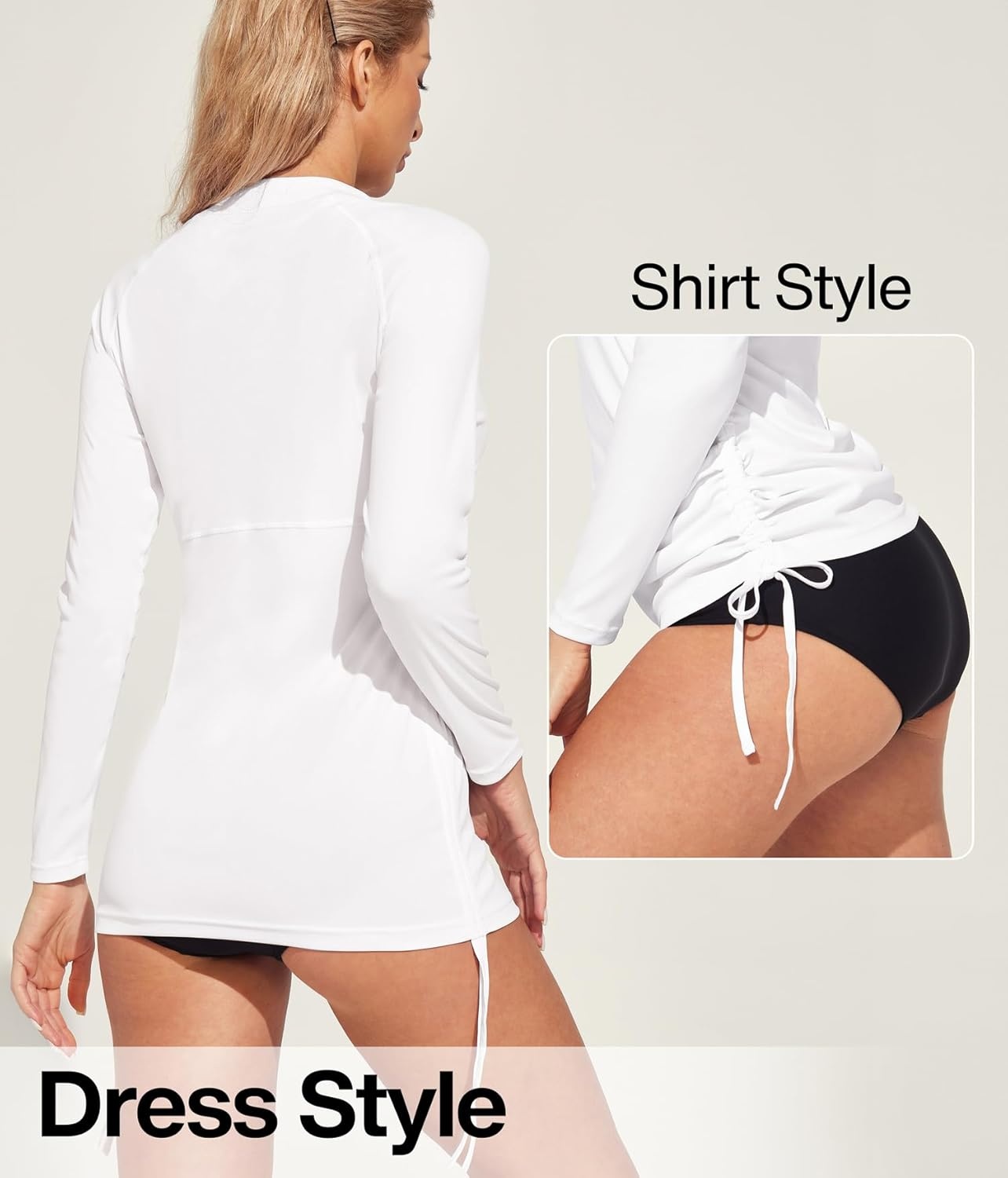 image:imageHeathyoga Rash Guard for Women UPF 50 UV Sun Protection Swim Shirt for Woman Long Sleeve Swimsuits Bathing Suit TopsWhite