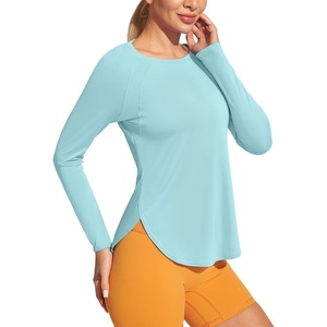 image:imageHeathyoga Long Sleeve Workout Tops for Women Sun Shirt UPF 50 SPF UV Protection Hiking Swim Shirts for Woman Rash GuardMint Green