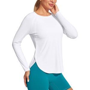 image:imageHeathyoga Long Sleeve Workout Tops for Women Sun Shirt UPF 50 SPF UV Protection Hiking Swim Shirts for Woman Rash GuardWhite