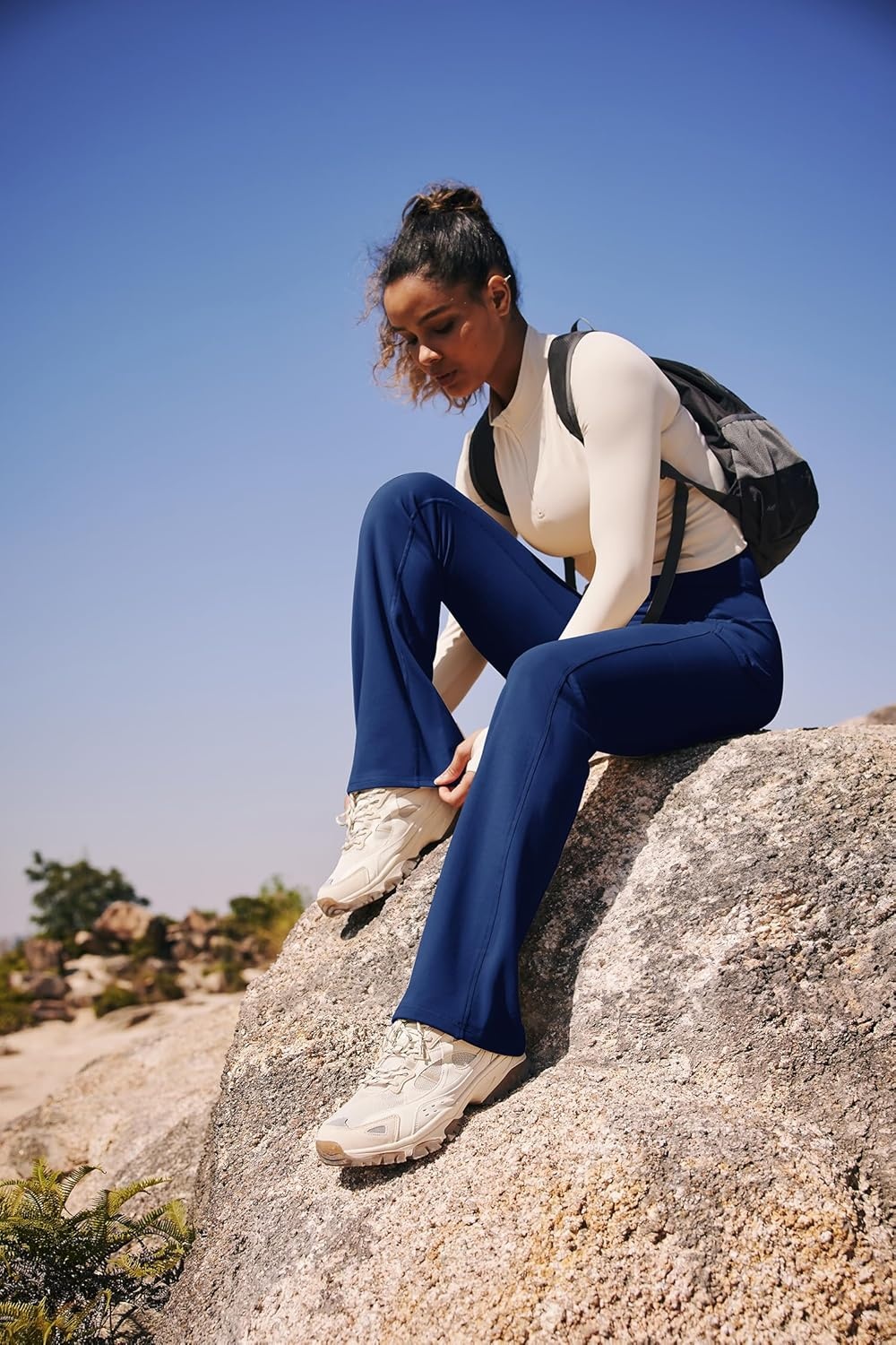 image:imageHeathyoga Cargo Pants Women Fleece Lined Leggings Waterproof Hiking Pants Women Thermal Pants Warm Wide Leg Sweatpants WinterBlue