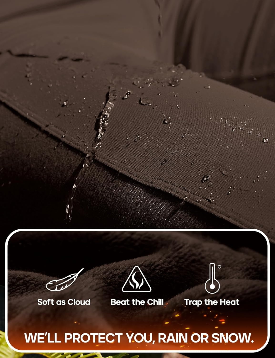 image:imageHeathyoga Cargo Pants Women Fleece Lined Leggings Waterproof Hiking Pants Women Thermal Pants Warm Wide Leg Sweatpants WinterEspresso