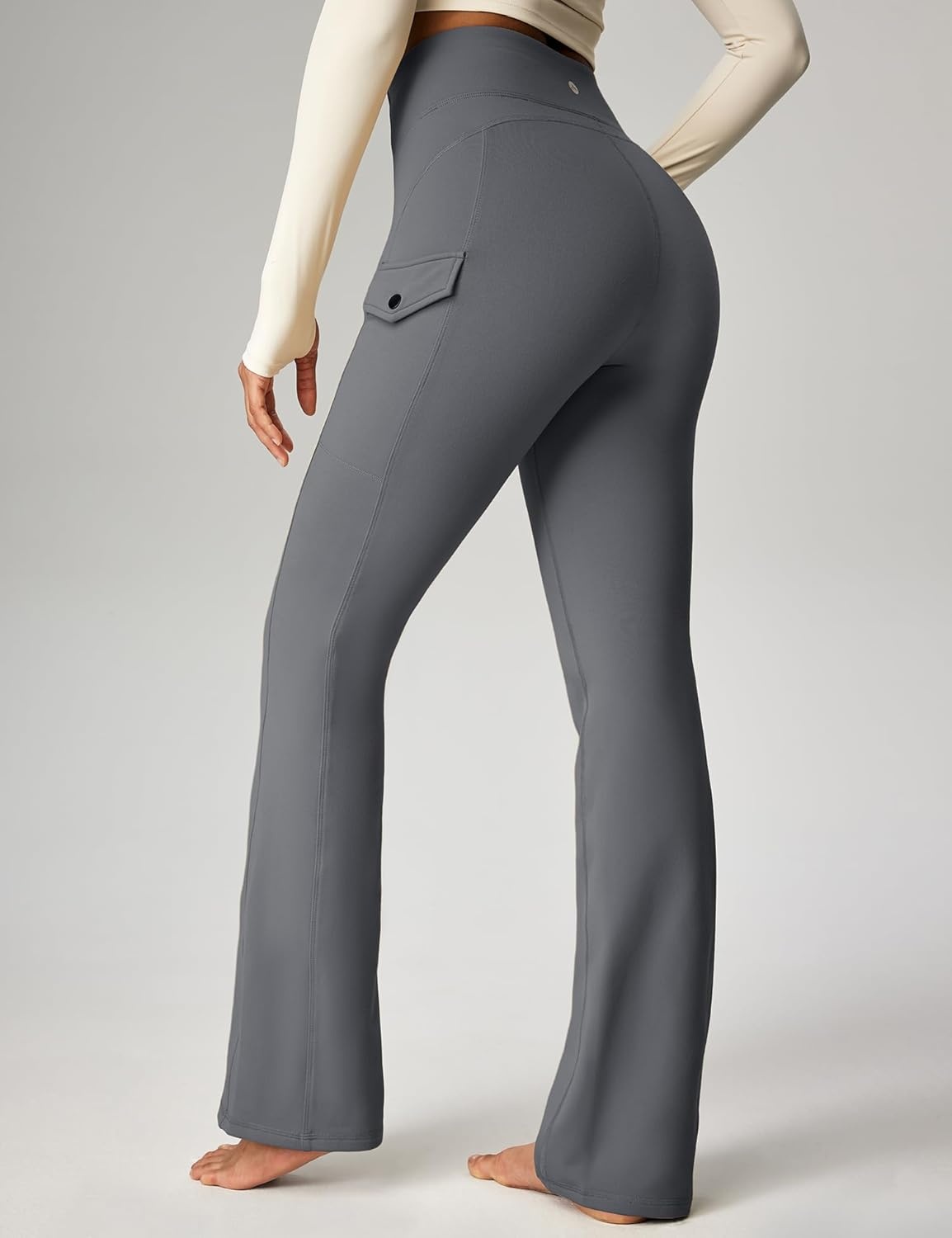 image:imageHeathyoga Cargo Pants Women Fleece Lined Leggings Waterproof Hiking Pants Women Thermal Pants Warm Wide Leg Sweatpants WinterGrey