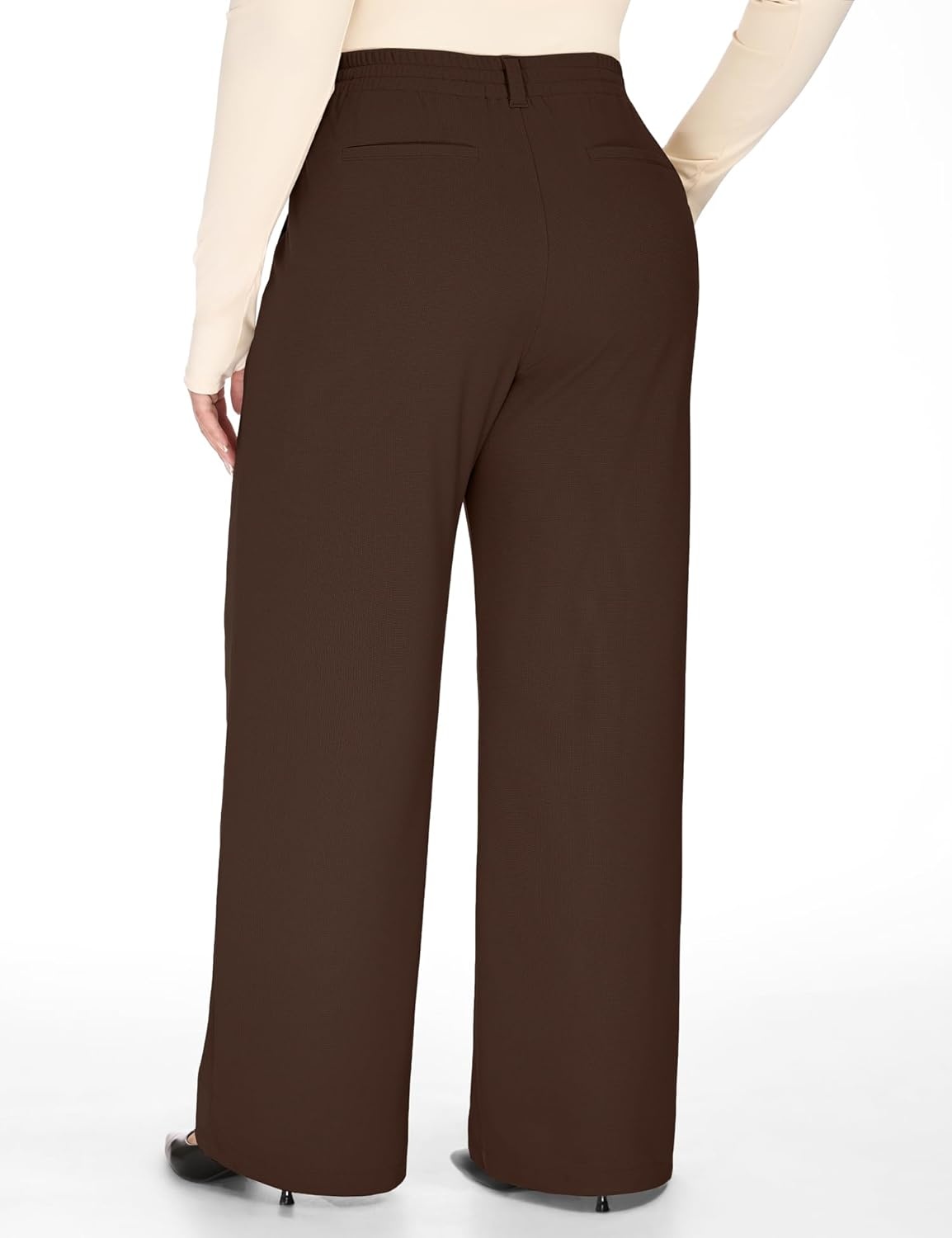 image:imageHeathyoga 1X5X Plus Size Stretchy Work Pants Women Pull on Womens Dress Pants Business Casual Outfits Slacks for WomenCoffee
