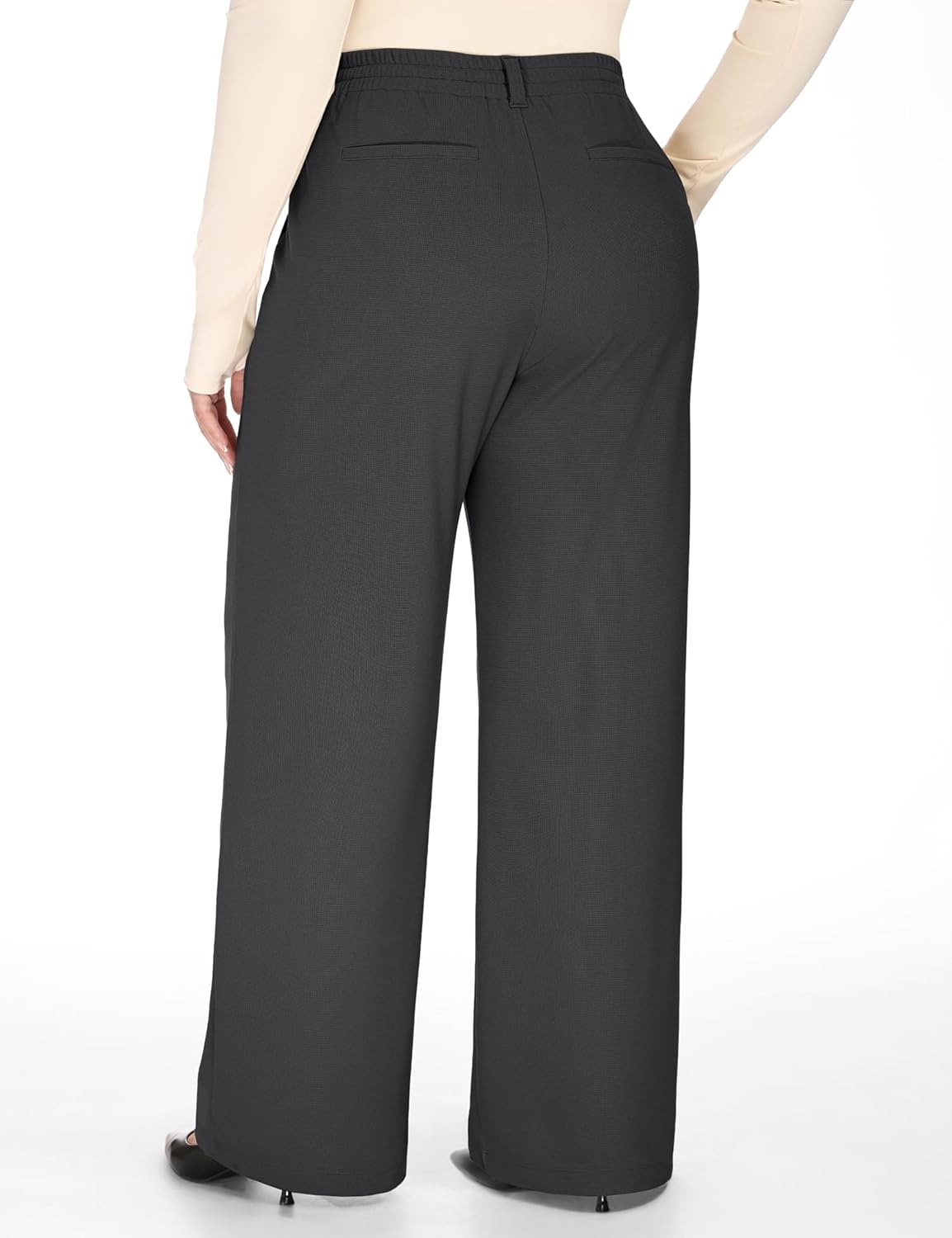 image:imageHeathyoga 1X5X Plus Size Stretchy Work Pants Women Pull on Womens Dress Pants Business Casual Outfits Slacks for WomenGrey