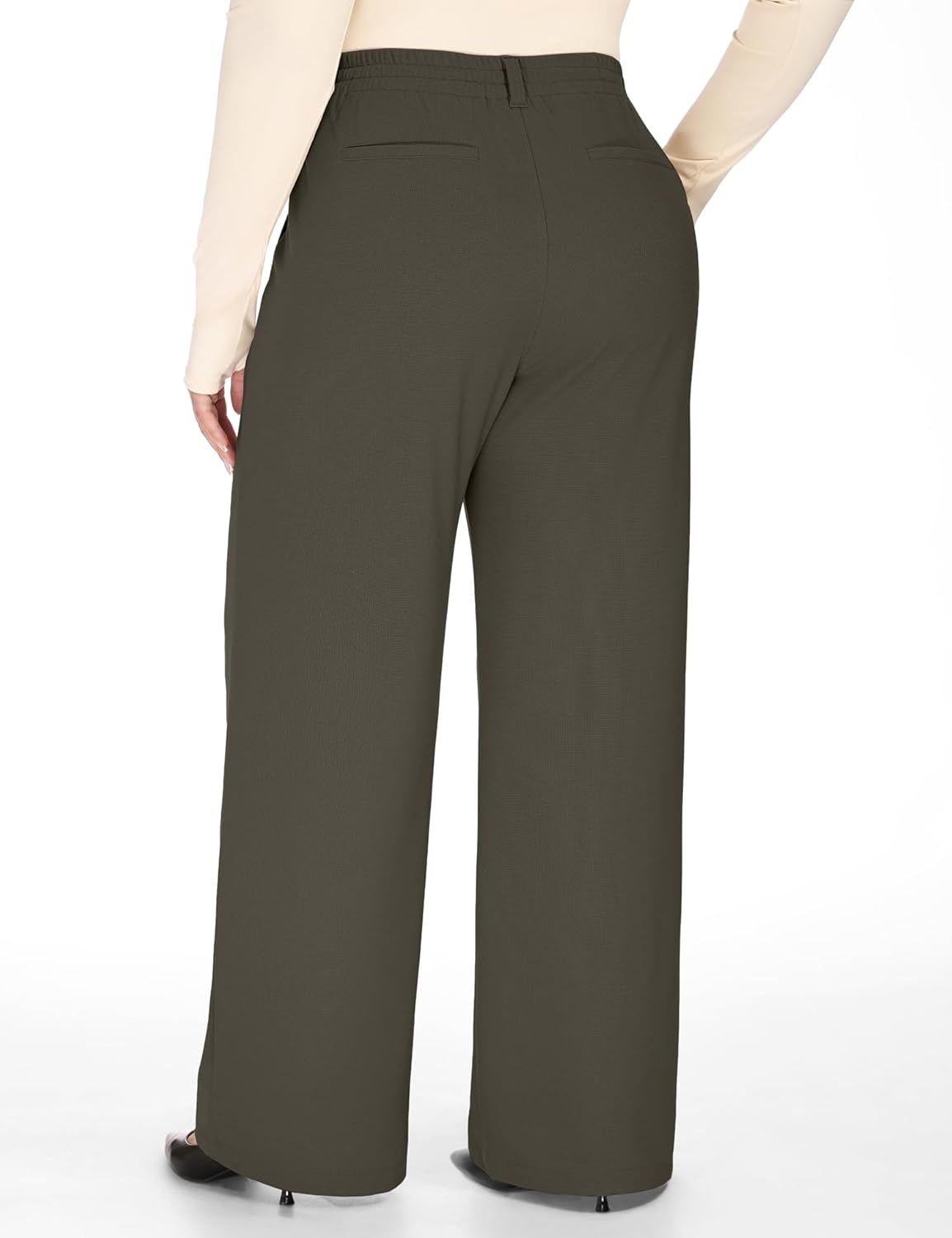 image:imageHeathyoga 1X5X Plus Size Stretchy Work Pants Women Pull on Womens Dress Pants Business Casual Outfits Slacks for WomenOlive Green