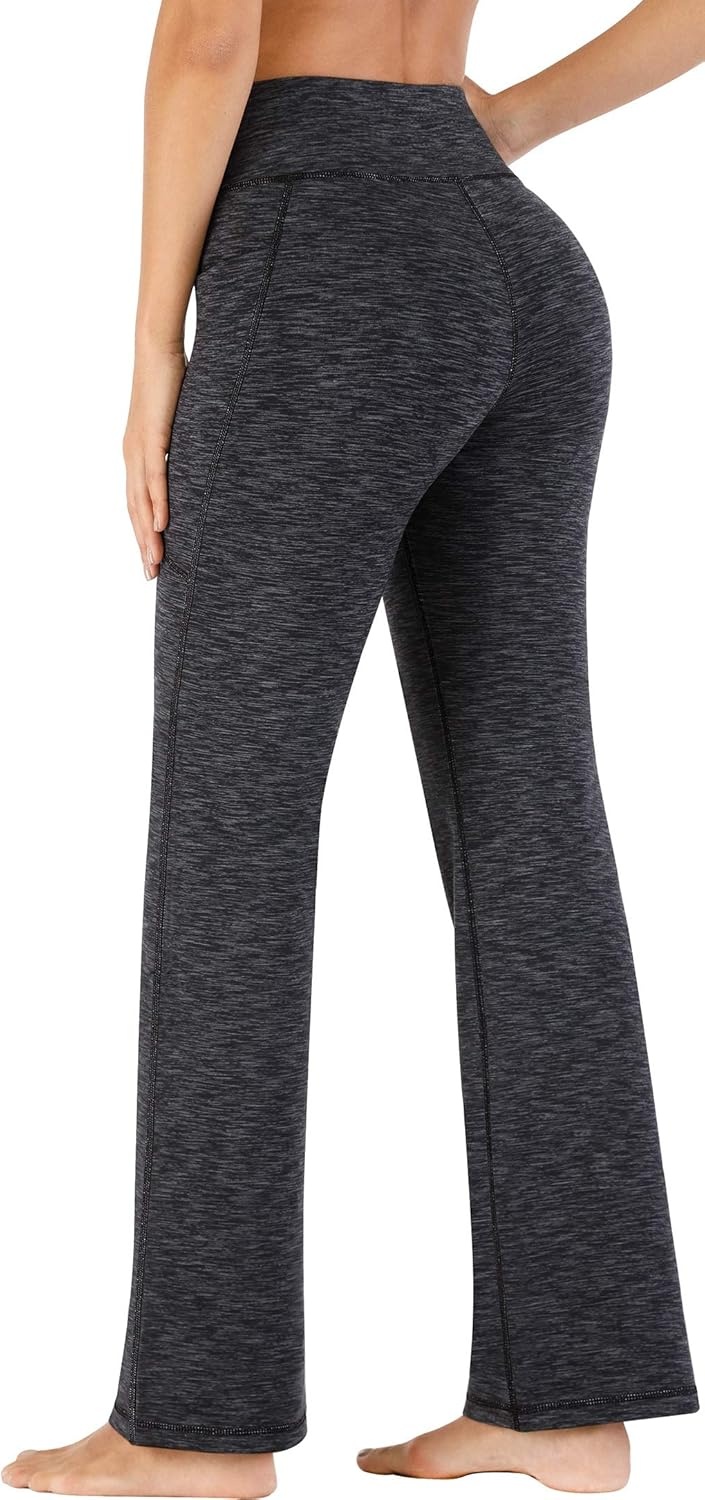 image:imageHeathyoga 283032 Yoga Pants Women Wide Leg Yoga Pants with Pockets for Women Flare Leggings Bootcut Work Dress PantsInk