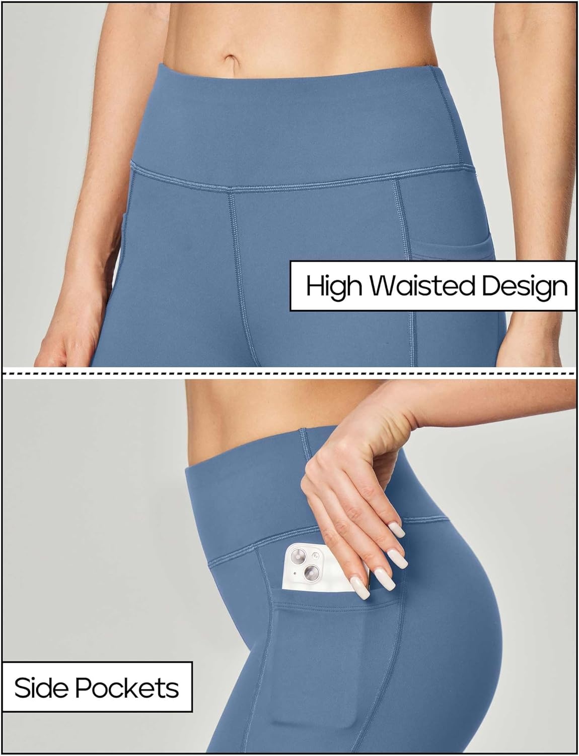 image:imageHeathyoga 283032 Yoga Pants Women Wide Leg Yoga Pants with Pockets for Women Flare Leggings Bootcut Work Dress PantsOasis Blue