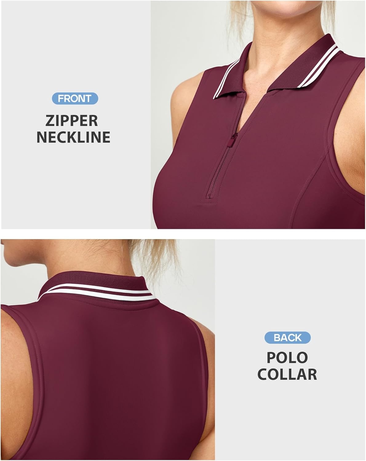 image:imageHeathyoga Athletic Dress for Women Golf Dresses for Women Tennis Dress with Shorts Underneath for Workout Active with PocketsWine