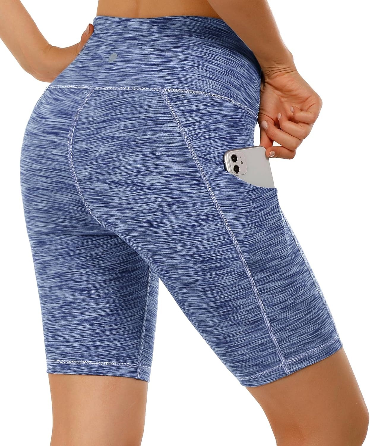 image:imageHeathyoga Biker Shorts Women Tummy Control 5 Workout Shorts Women with Pockets High Waisted Spandex Short for Gym Yoga8 Short Space Dye Blue