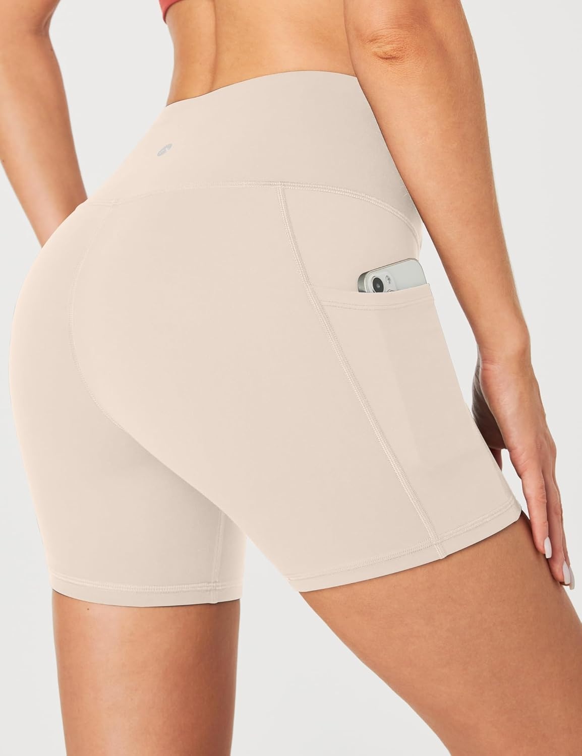 image:imageHeathyoga Biker Shorts Women Tummy Control 5 Workout Shorts Women with Pockets High Waisted Spandex Short for Gym YogaBeige