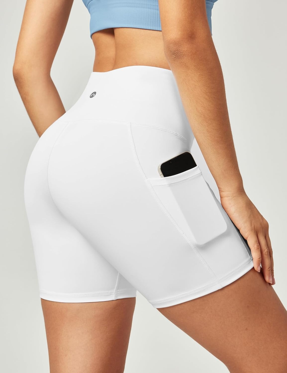 image:imageHeathyoga Biker Shorts Women Tummy Control 5 Workout Shorts Women with Pockets High Waisted Spandex Short for Gym YogaBone