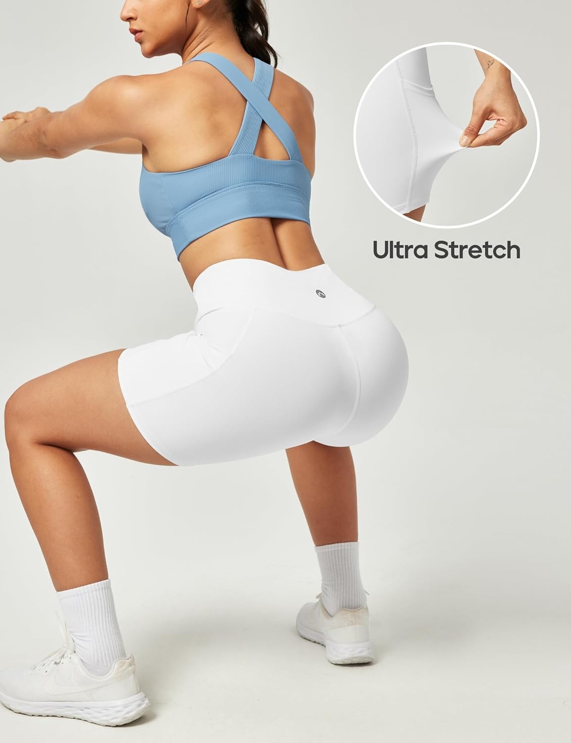 image:imageHeathyoga Biker Shorts Women Tummy Control 5 Workout Shorts Women with Pockets High Waisted Spandex Short for Gym YogaBone