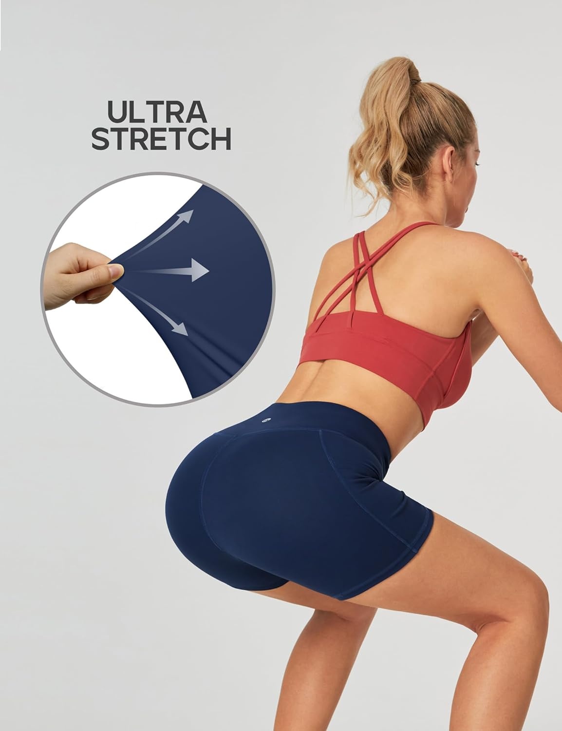 image:imageHeathyoga Biker Shorts Women Tummy Control 5 Workout Shorts Women with Pockets High Waisted Spandex Short for Gym YogaDarkblue