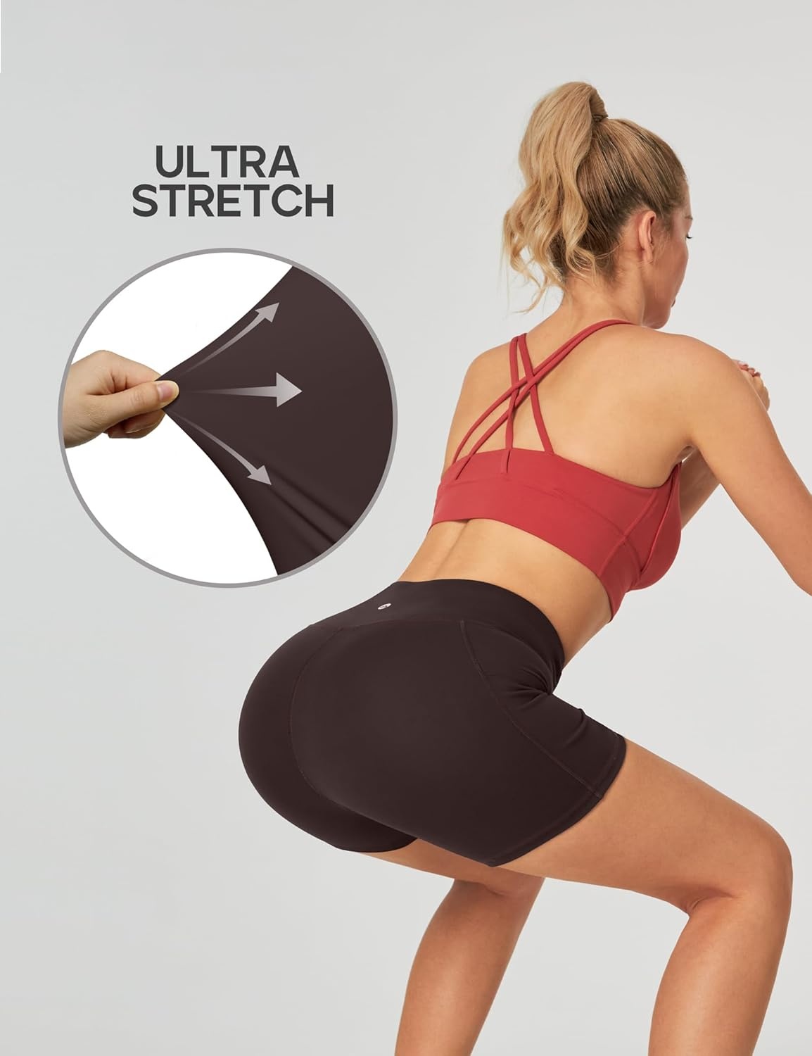 image:imageHeathyoga Biker Shorts Women Tummy Control 5 Workout Shorts Women with Pockets High Waisted Spandex Short for Gym YogaEspresso