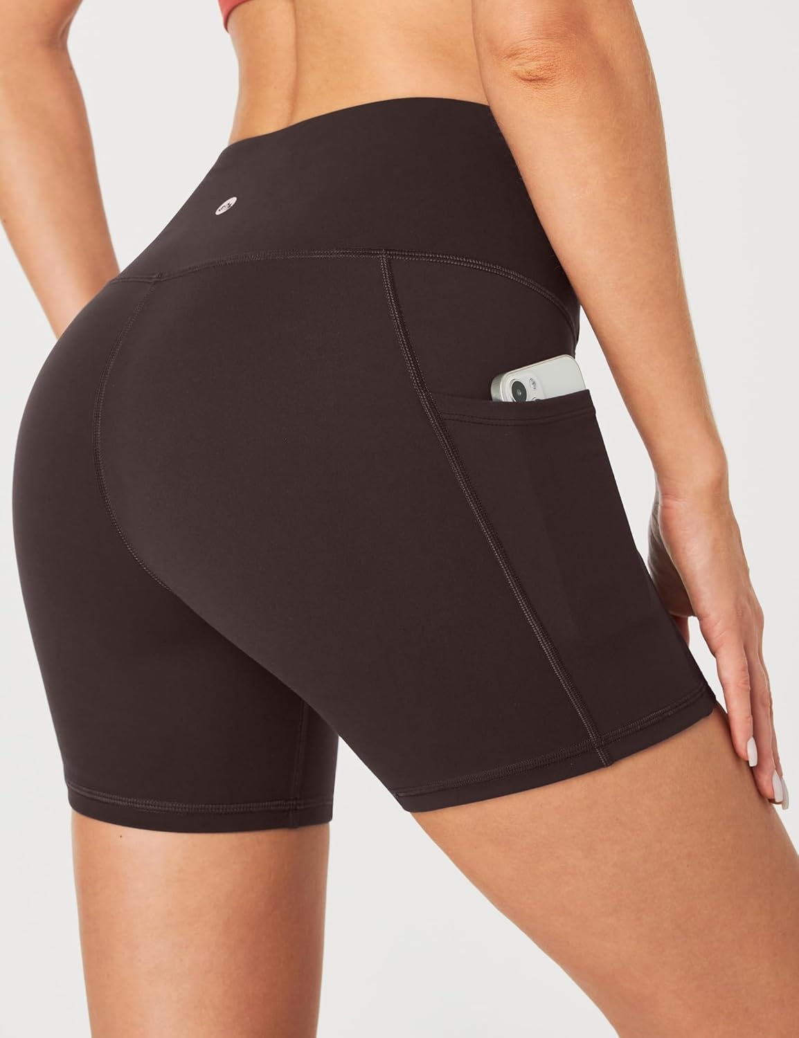 image:imageHeathyoga Biker Shorts Women Tummy Control 5 Workout Shorts Women with Pockets High Waisted Spandex Short for Gym YogaEspresso
