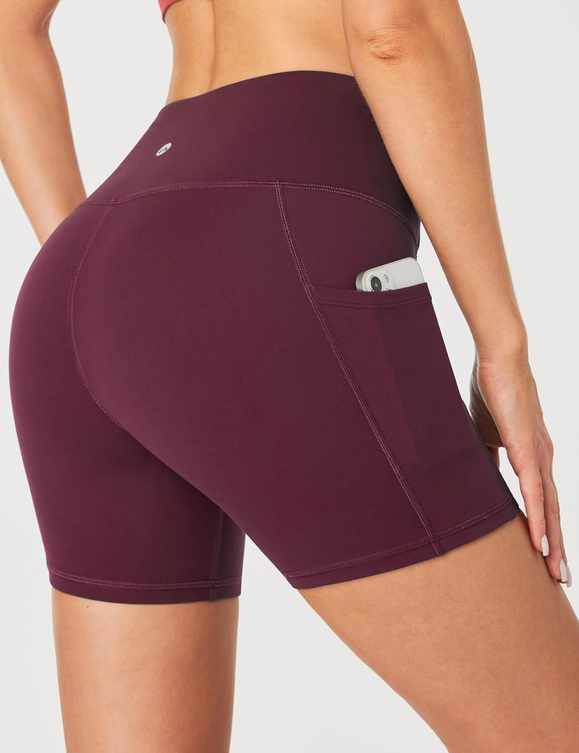 image:imageHeathyoga Biker Shorts Women Tummy Control 5 Workout Shorts Women with Pockets High Waisted Spandex Short for Gym YogaMaroon