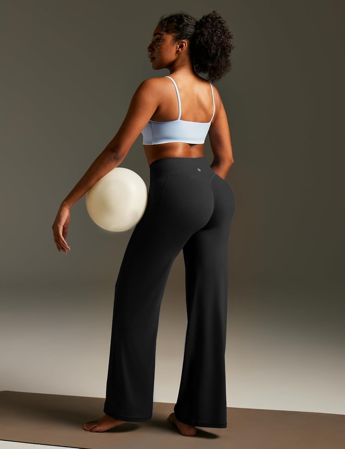 image:imageHeathyoga Butt Lifting Wide Leg Leggings with Pockets for Women Straight Leg Yoga Pants Women No Front Seam Workout LeggingsBlack