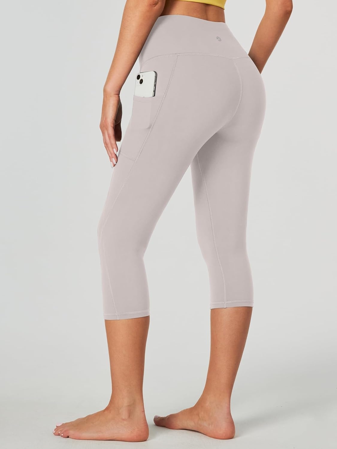 image:imageHeathyoga Capri Leggings for Women High Waisted Capri Leggings with Pockets for Women Tummy Control Yoga Pants WomenBeige