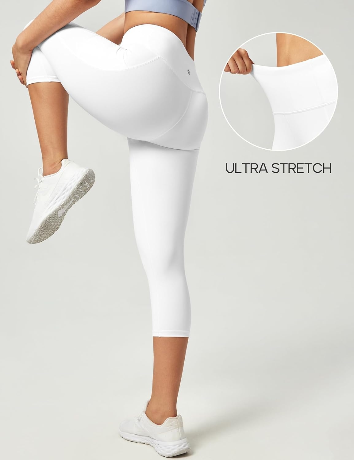 image:imageHeathyoga Capri Leggings for Women High Waisted Capri Leggings with Pockets for Women Tummy Control Yoga Pants WomenBone