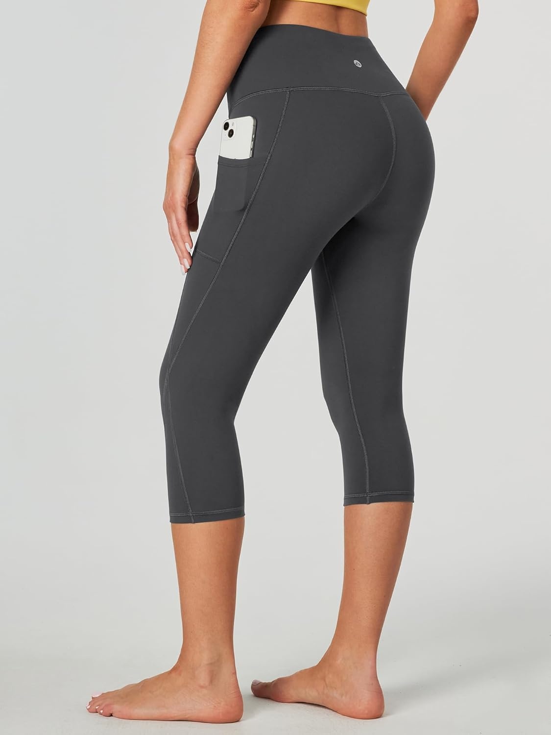 image:imageHeathyoga Capri Leggings for Women High Waisted Capri Leggings with Pockets for Women Tummy Control Yoga Pants WomenCapri Grey