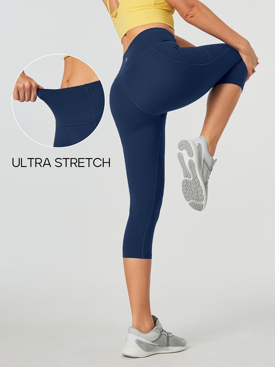 image:imageHeathyoga Capri Leggings for Women High Waisted Capri Leggings with Pockets for Women Tummy Control Yoga Pants WomenCapri Navy