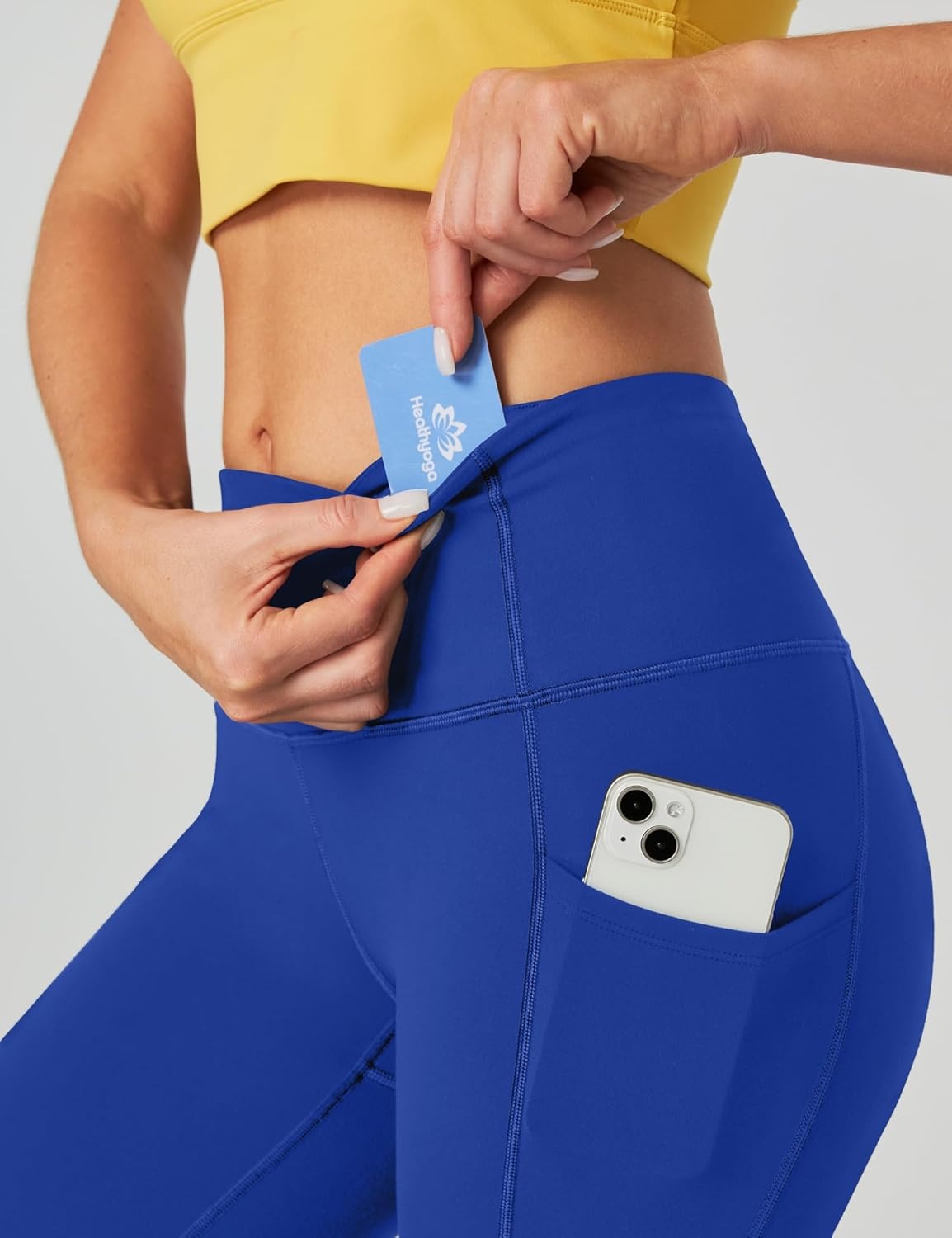 image:imageHeathyoga Capri Leggings for Women High Waisted Capri Leggings with Pockets for Women Tummy Control Yoga Pants WomenHorizon Blue