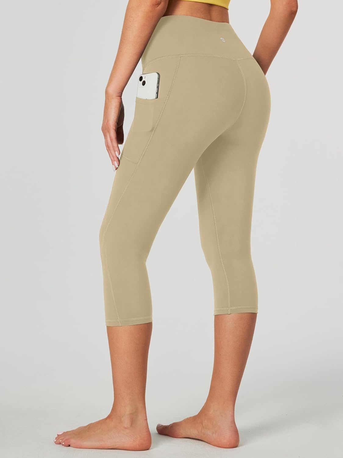 image:imageHeathyoga Capri Leggings for Women High Waisted Capri Leggings with Pockets for Women Tummy Control Yoga Pants WomenKhaki