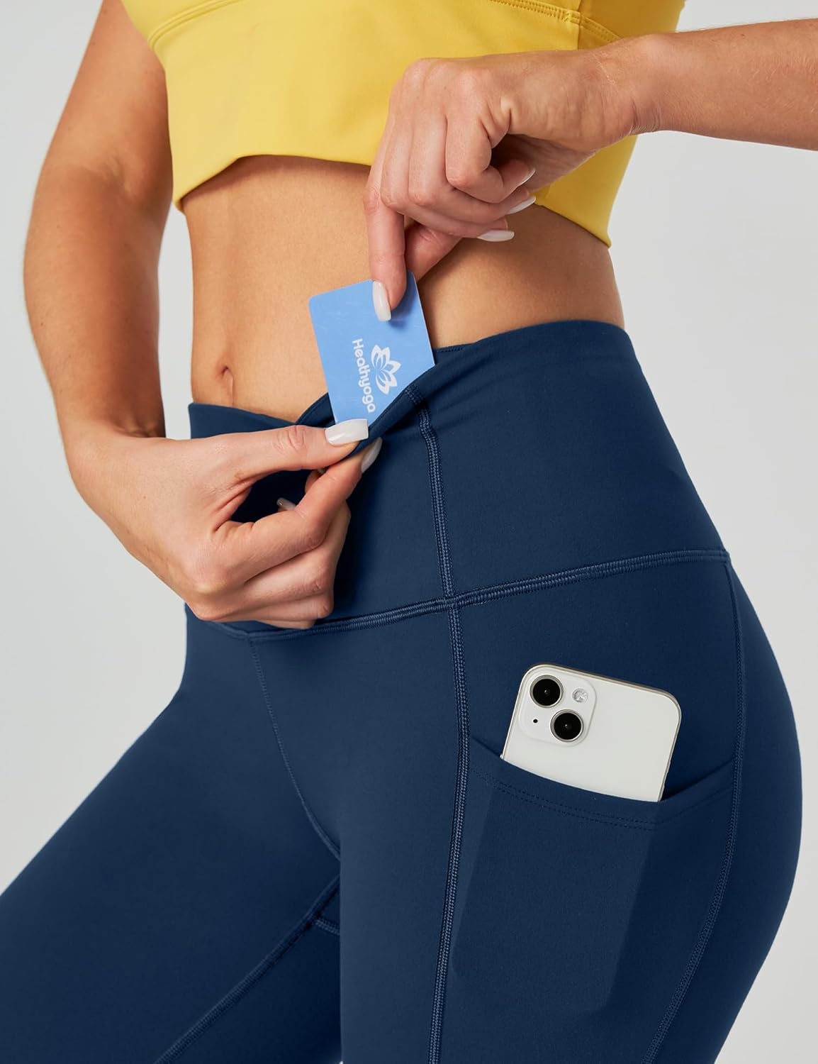 image:imageHeathyoga Capri Leggings for Women High Waisted Capri Leggings with Pockets for Women Tummy Control Yoga Pants WomenNavy Blue 16