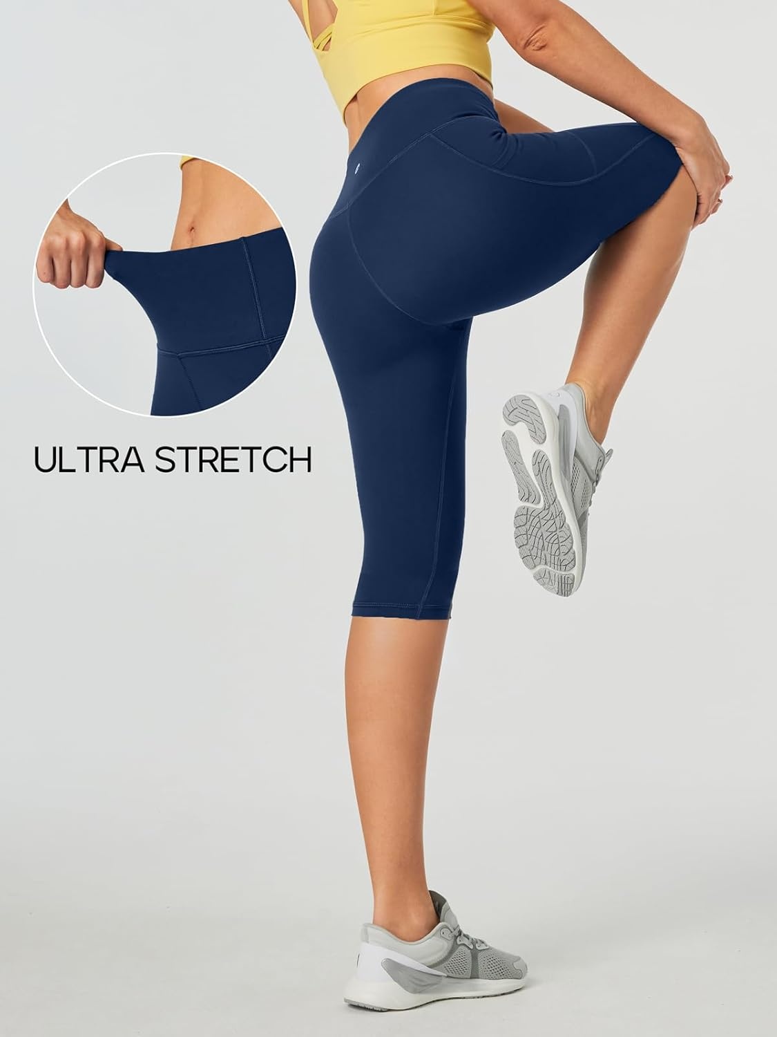 image:imageHeathyoga Capri Leggings for Women High Waisted Capri Leggings with Pockets for Women Tummy Control Yoga Pants WomenNavy Blue 16