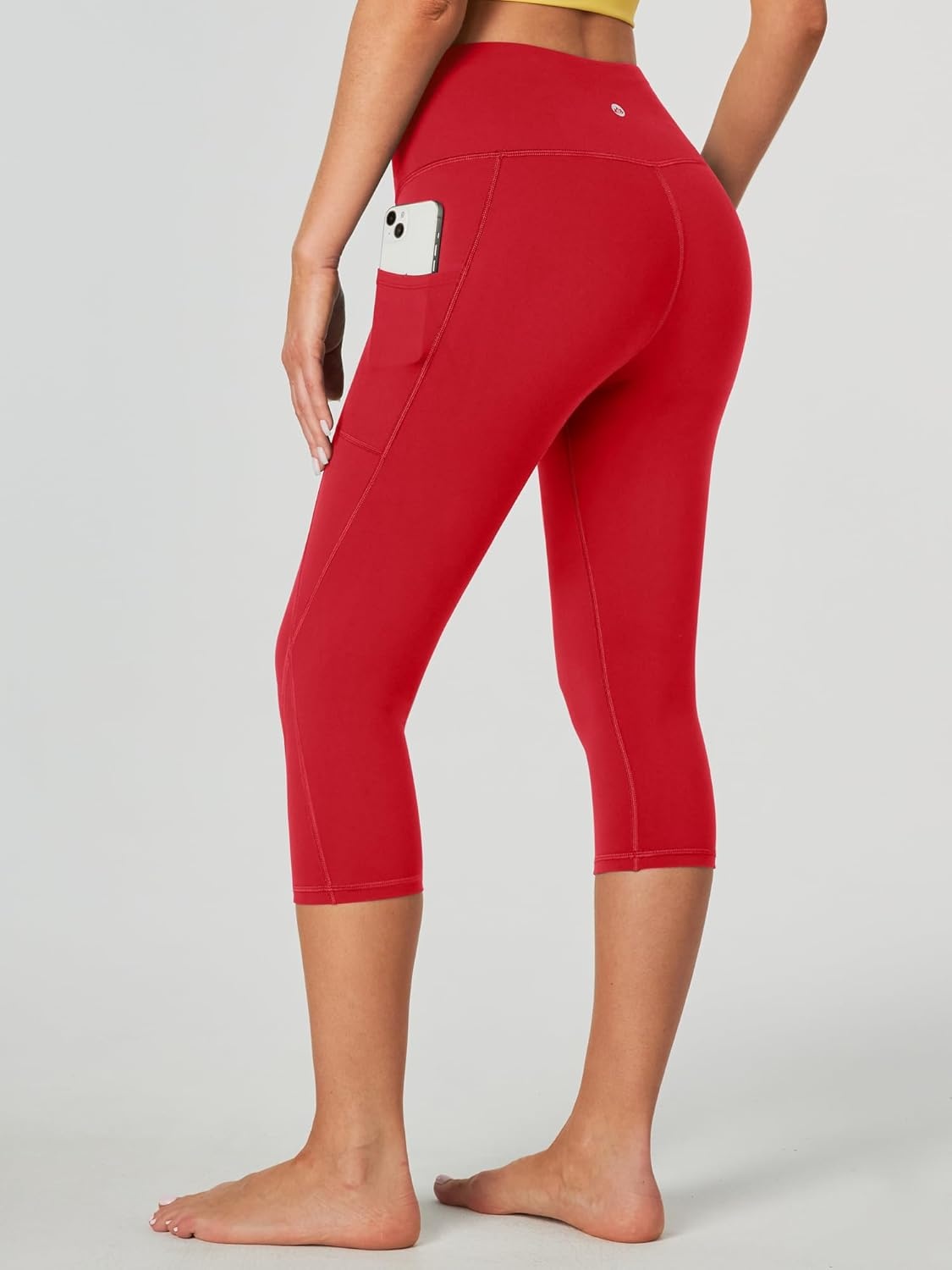 image:imageHeathyoga Capri Leggings for Women High Waisted Capri Leggings with Pockets for Women Tummy Control Yoga Pants WomenRuby Red