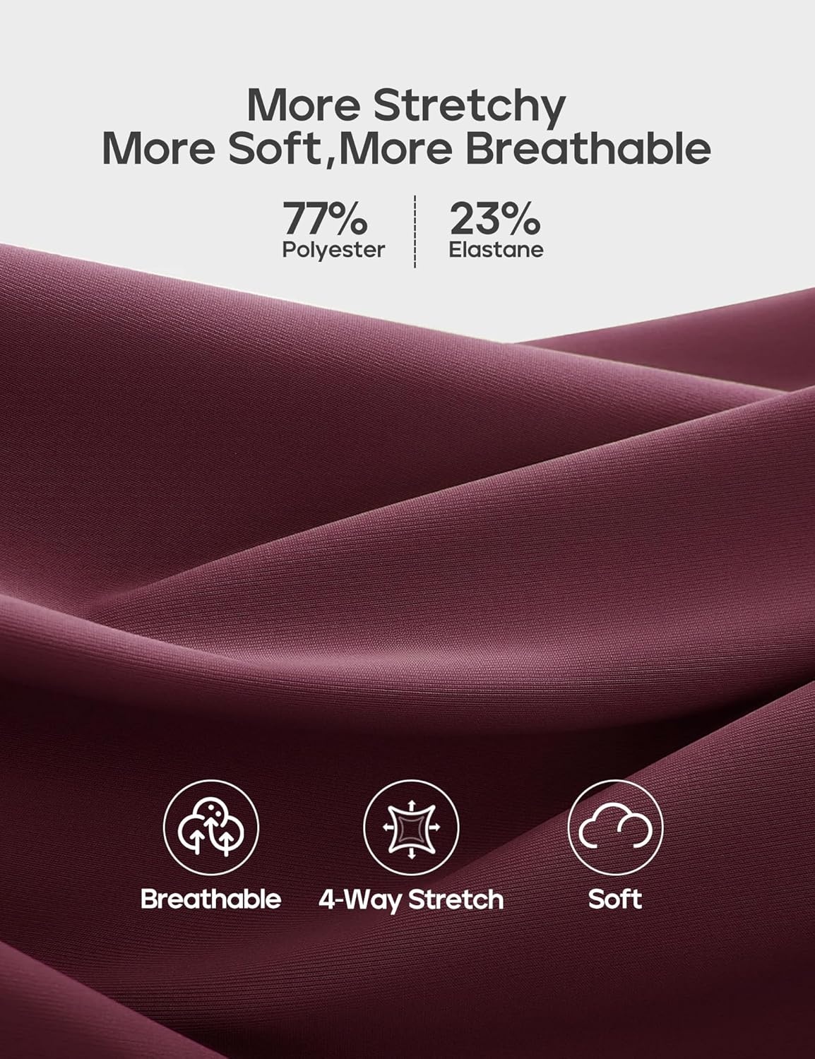 image:imageHeathyoga Capri Leggings with Pockets for Women Tummy Control Knee Length Leggings Yoga Pants Women Capri Pants WorkoutWine