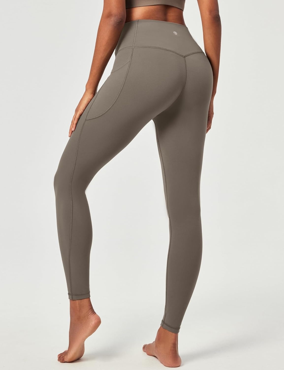 image:imageHeathyoga Compression Leggings for Women Tummy Control No Front Seam Leggings with Pockets for Women Workout Yoga PantsDawn Brown