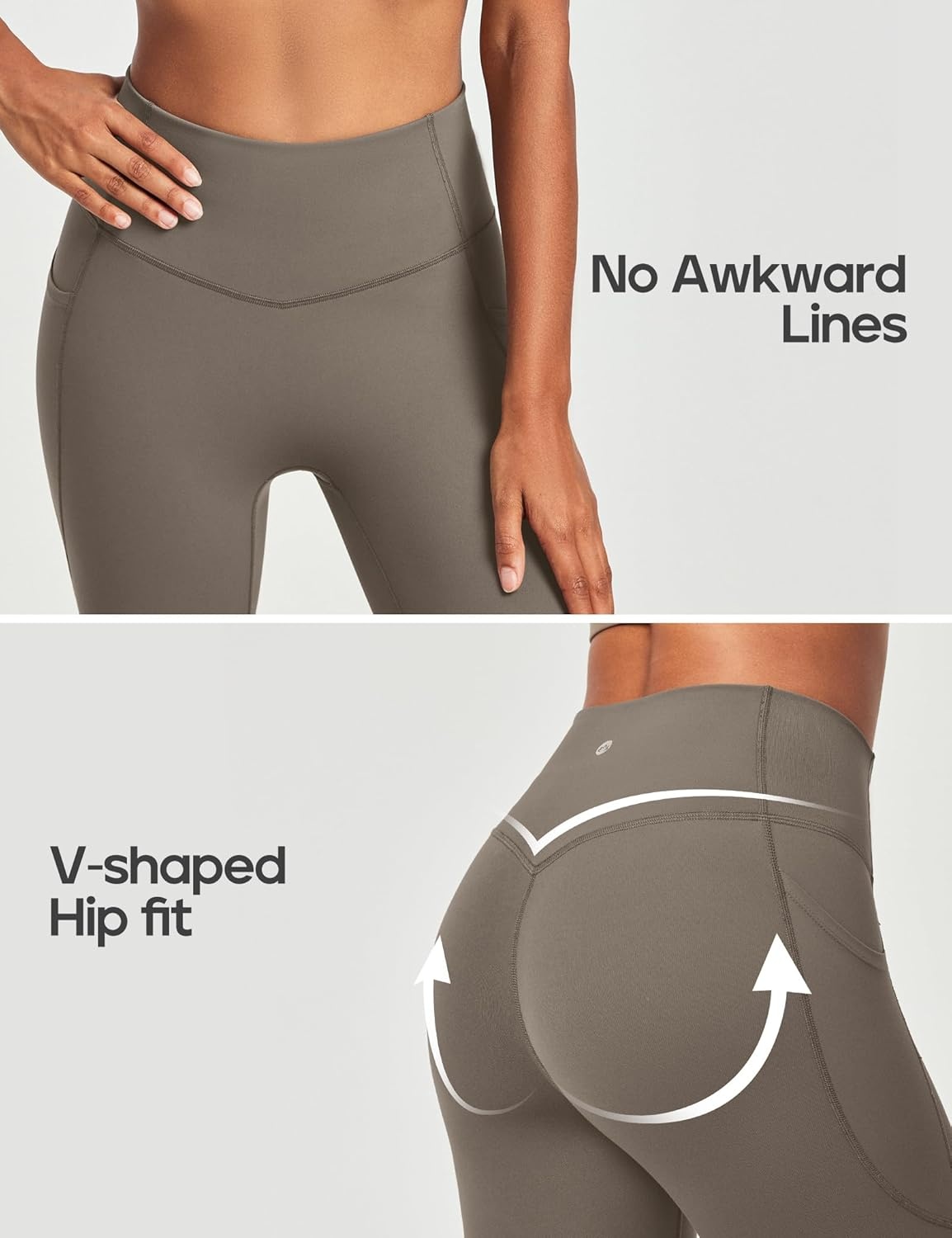 image:imageHeathyoga Compression Leggings for Women Tummy Control No Front Seam Leggings with Pockets for Women Workout Yoga PantsDawn Brown