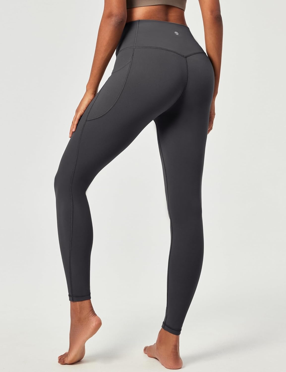 image:imageHeathyoga Compression Leggings for Women Tummy Control No Front Seam Leggings with Pockets for Women Workout Yoga PantsGrey