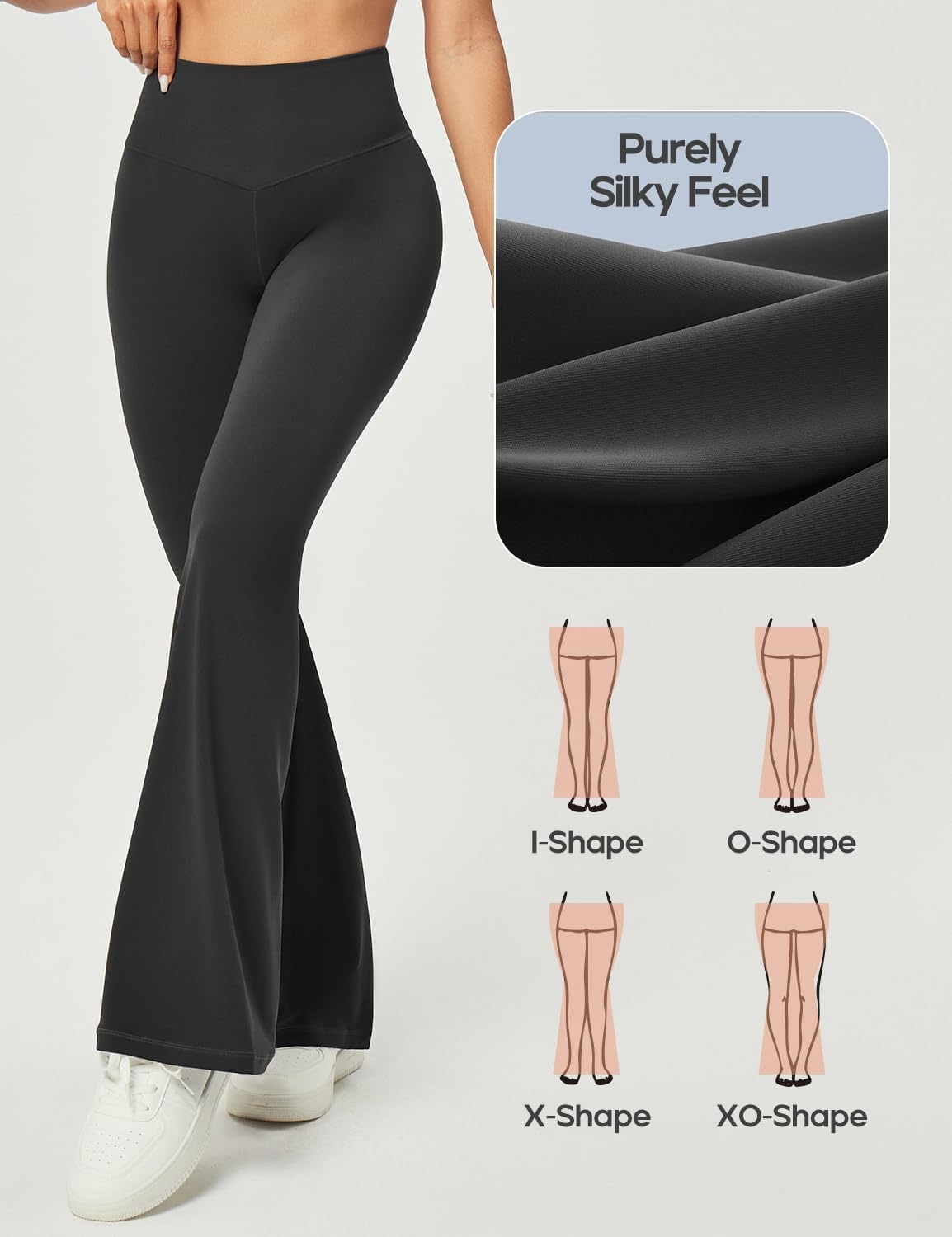 image:imageHeathyoga Flare Leggings for Women Tummy Control Yoga Pants Women Flared Leggings with Pocket Bell Bottom LeggingBlack