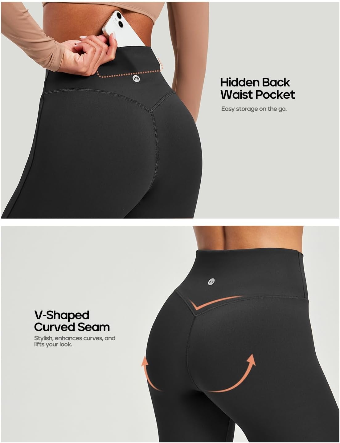 image:imageHeathyoga Flare Leggings for Women Tummy Control Yoga Pants Women Flared Leggings with Pocket Bell Bottom LeggingBlack