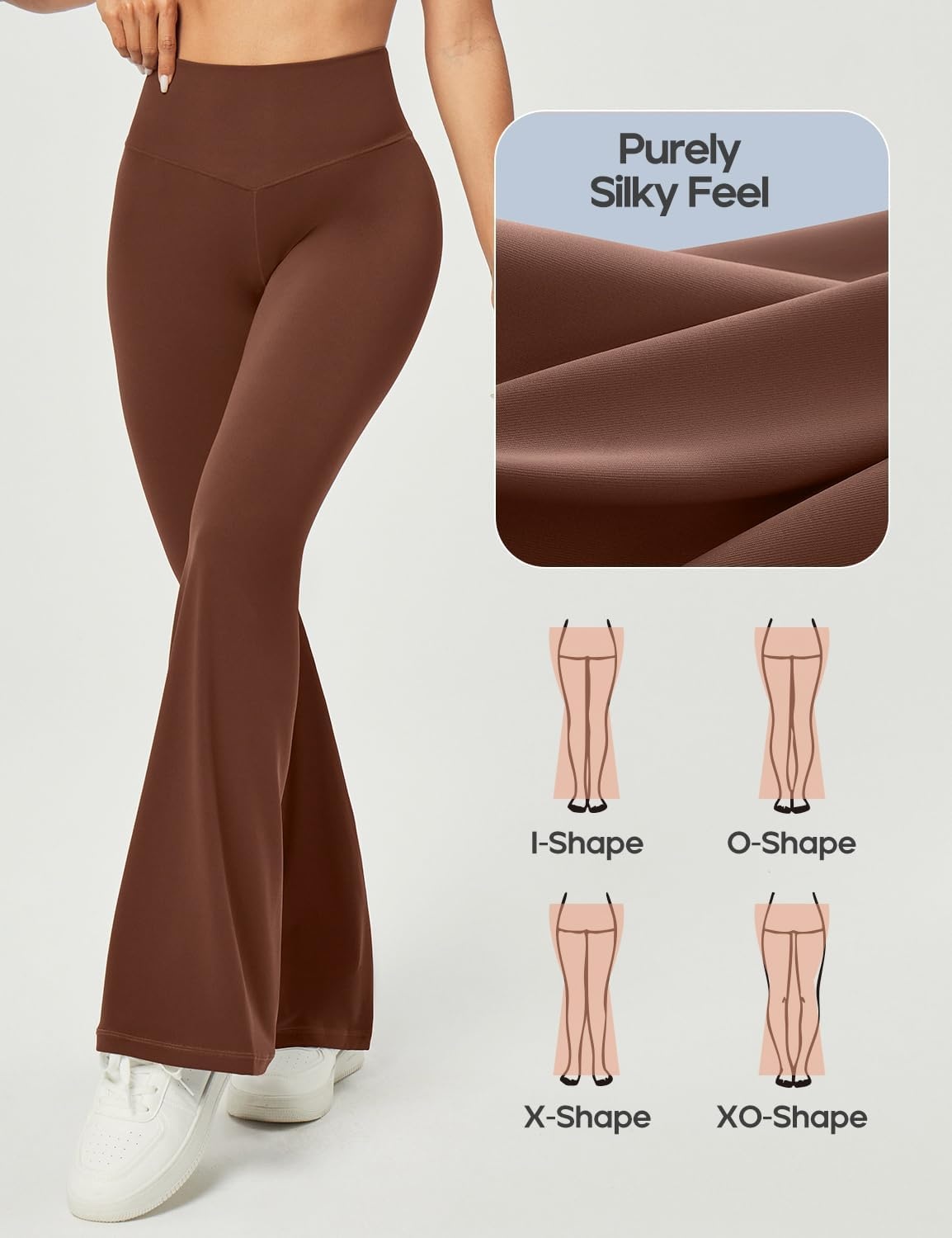 image:imageHeathyoga Flare Leggings for Women Tummy Control Yoga Pants Women Flared Leggings with Pocket Bell Bottom LeggingChocolate Brown