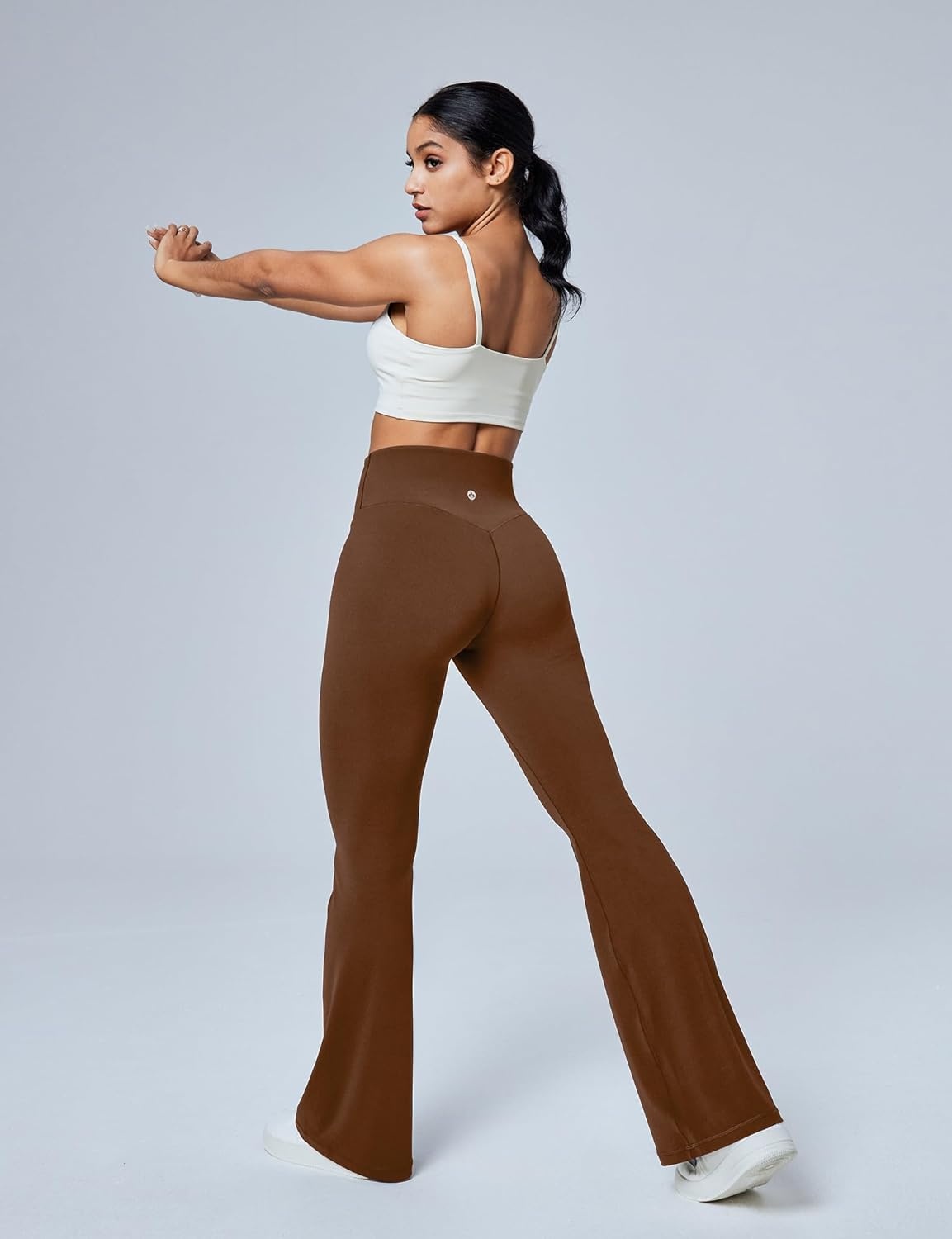 image:imageHeathyoga Flare Leggings for Women Tummy Control Yoga Pants Women Flared Leggings with Pocket Bell Bottom LeggingChocolate Brown