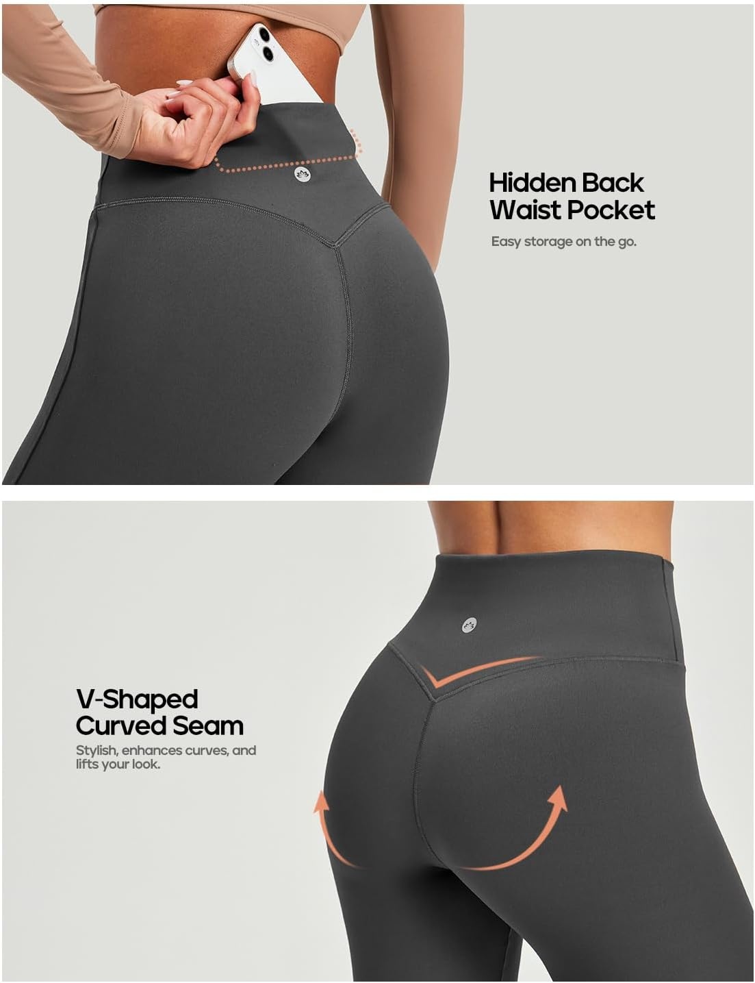 image:imageHeathyoga Flare Leggings for Women Tummy Control Yoga Pants Women Flared Leggings with Pocket Bell Bottom LeggingDark Grey