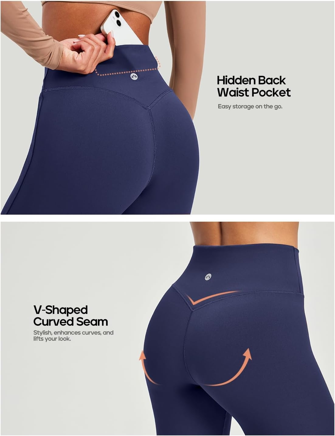 image:imageHeathyoga Flare Leggings for Women Tummy Control Yoga Pants Women Flared Leggings with Pocket Bell Bottom LeggingNavy Blue