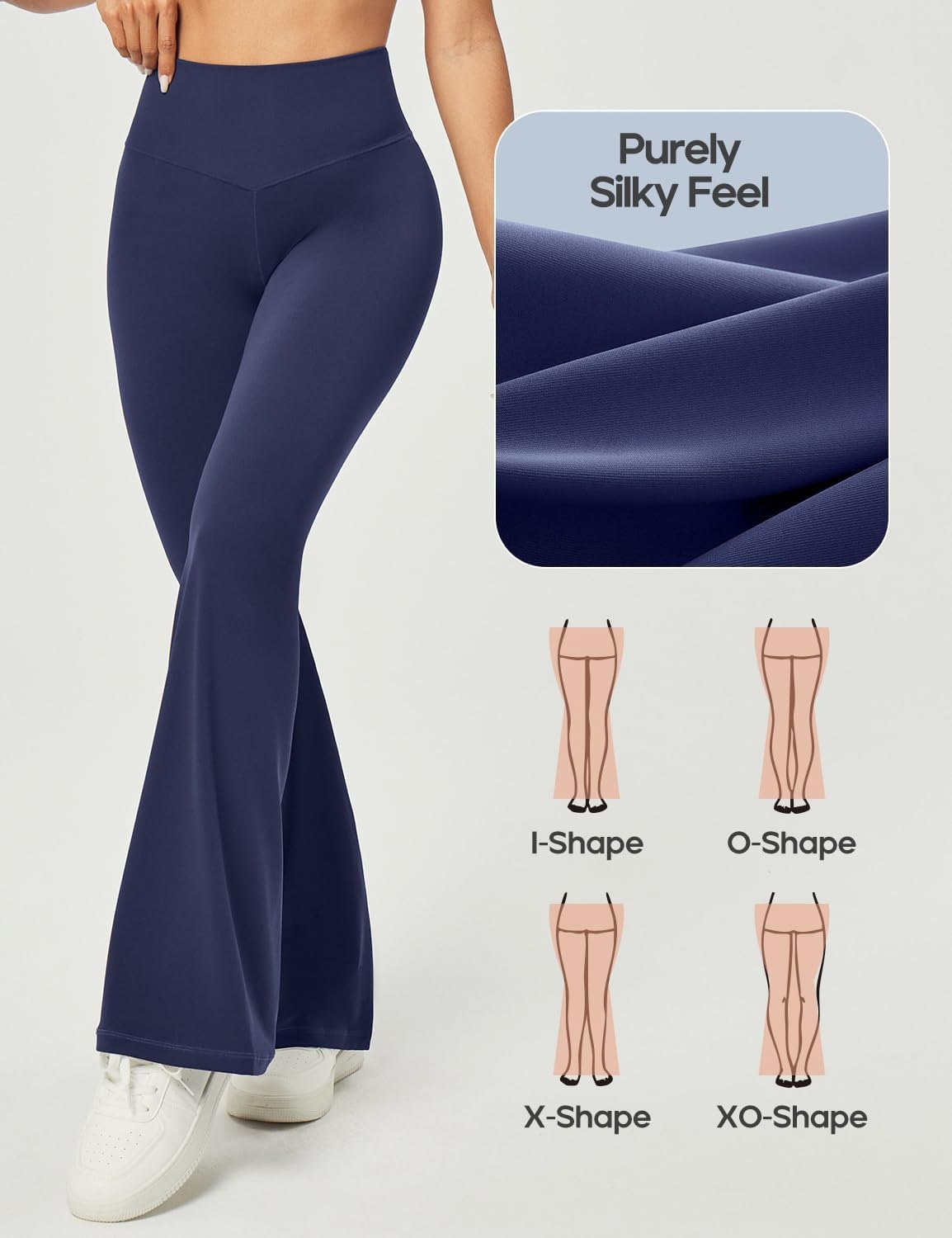 image:imageHeathyoga Flare Leggings for Women Tummy Control Yoga Pants Women Flared Leggings with Pocket Bell Bottom LeggingNavy Blue
