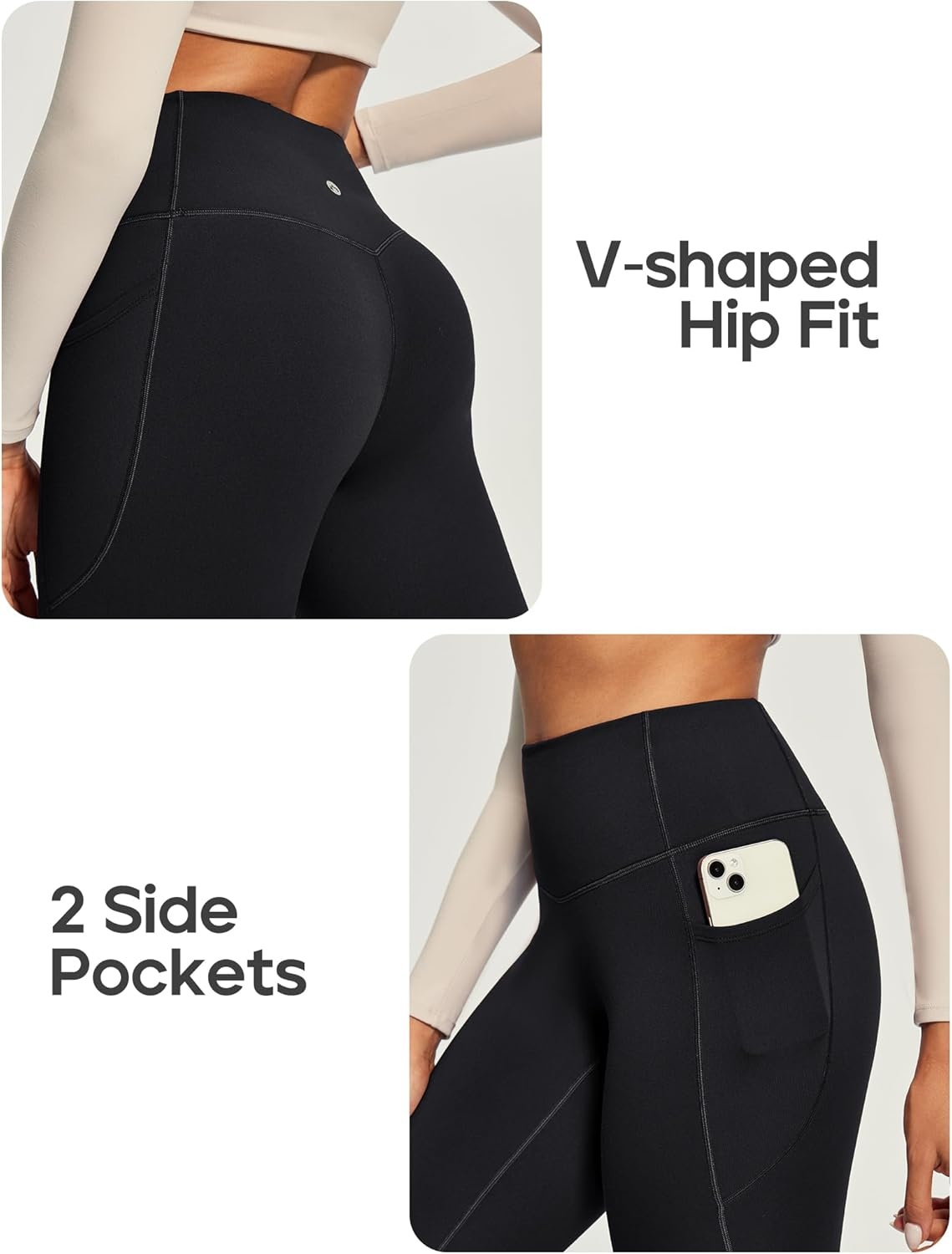image:imageHeathyoga Fleece Lined Leggings Women with Pockets Thermal Leggings for Women Tummy Control Warm Winter Pants Yoga PantsBlack