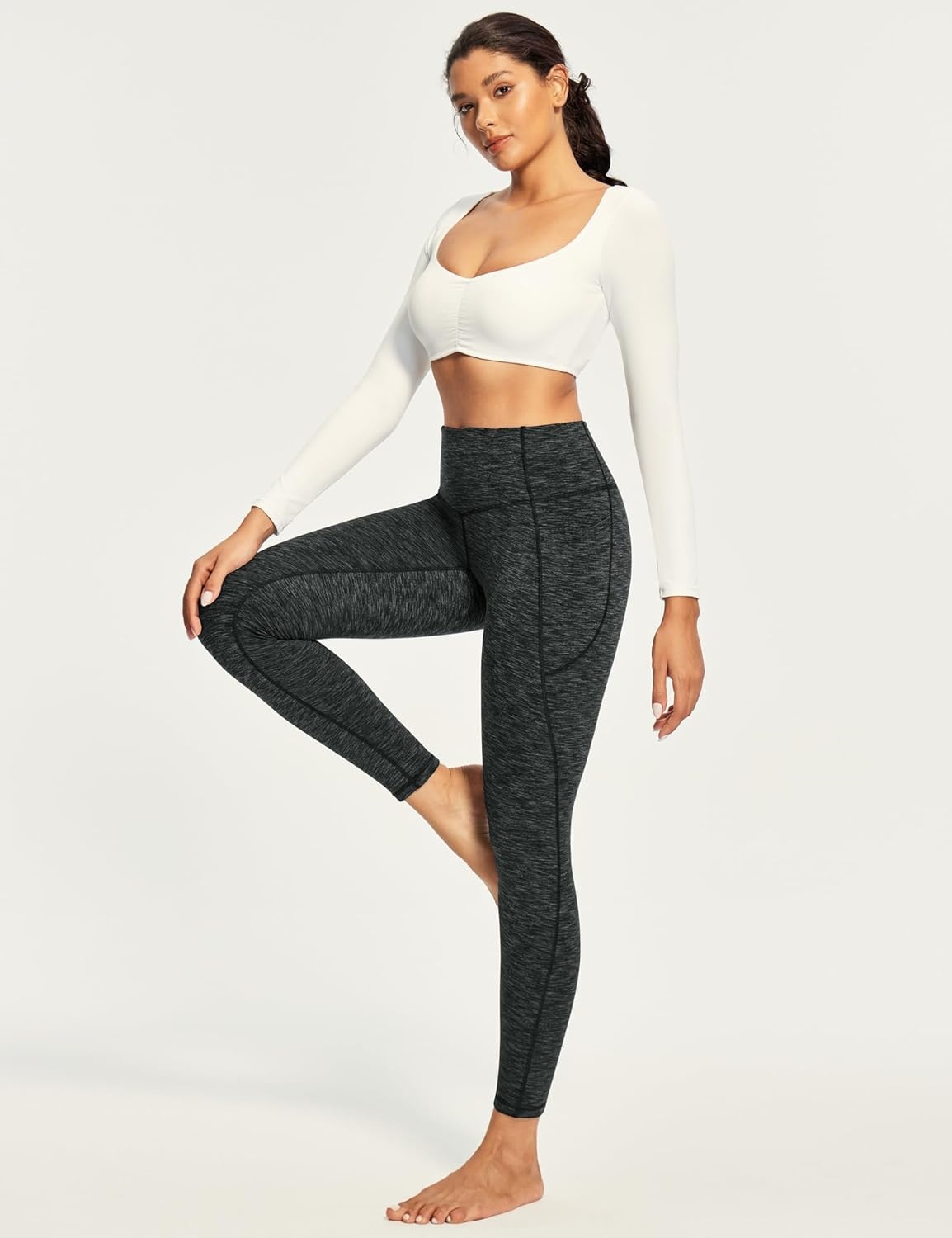 image:imageHeathyoga Fleece Lined Leggings Women with Pockets Thermal Leggings for Women Tummy Control Warm Winter Pants Yoga PantsInk