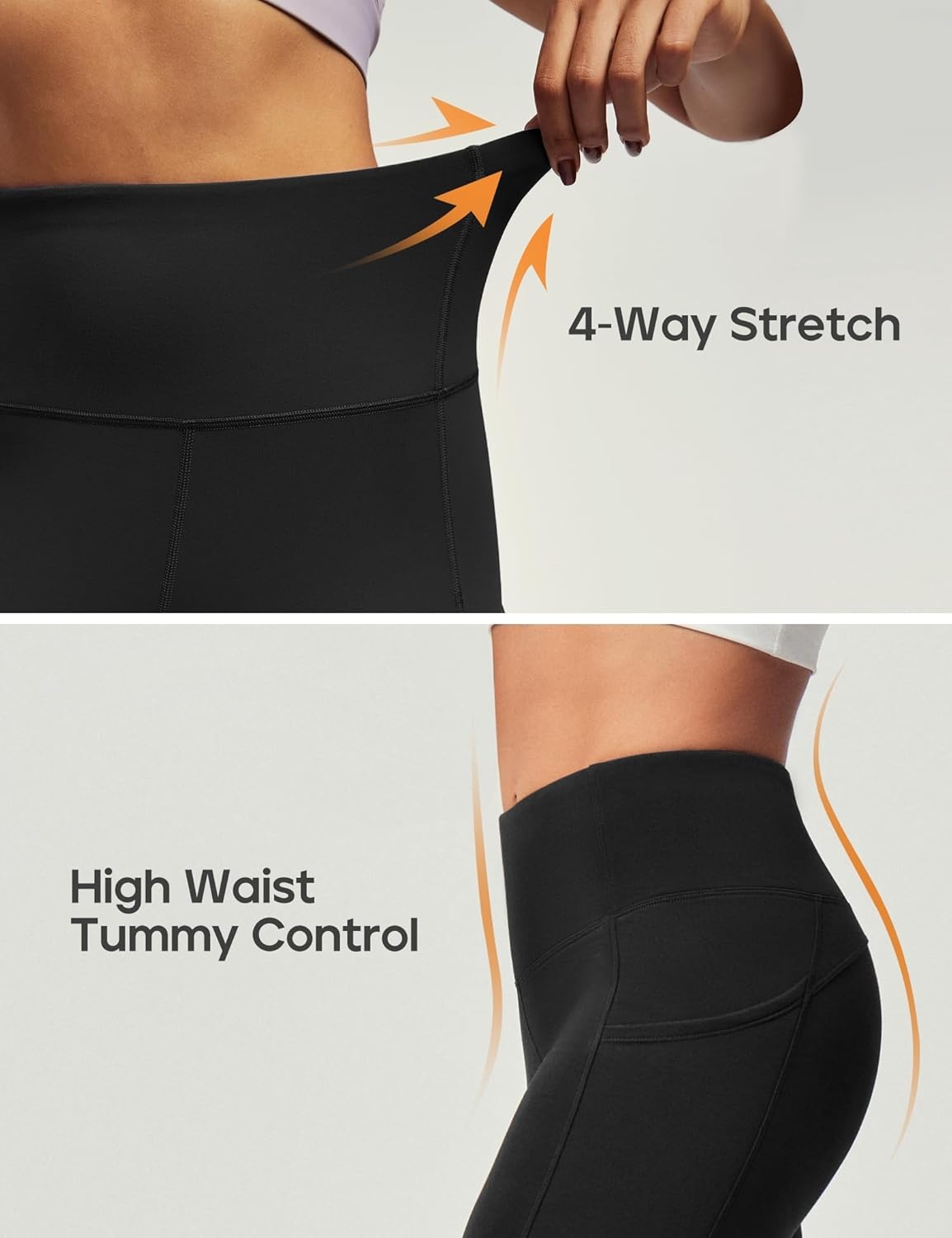 image:imageHeathyoga Fleece Lined Leggings Women with Pockets Waterproof Hiking Pants Women Warm Thermal Leggings Winter Pants RunningBlack